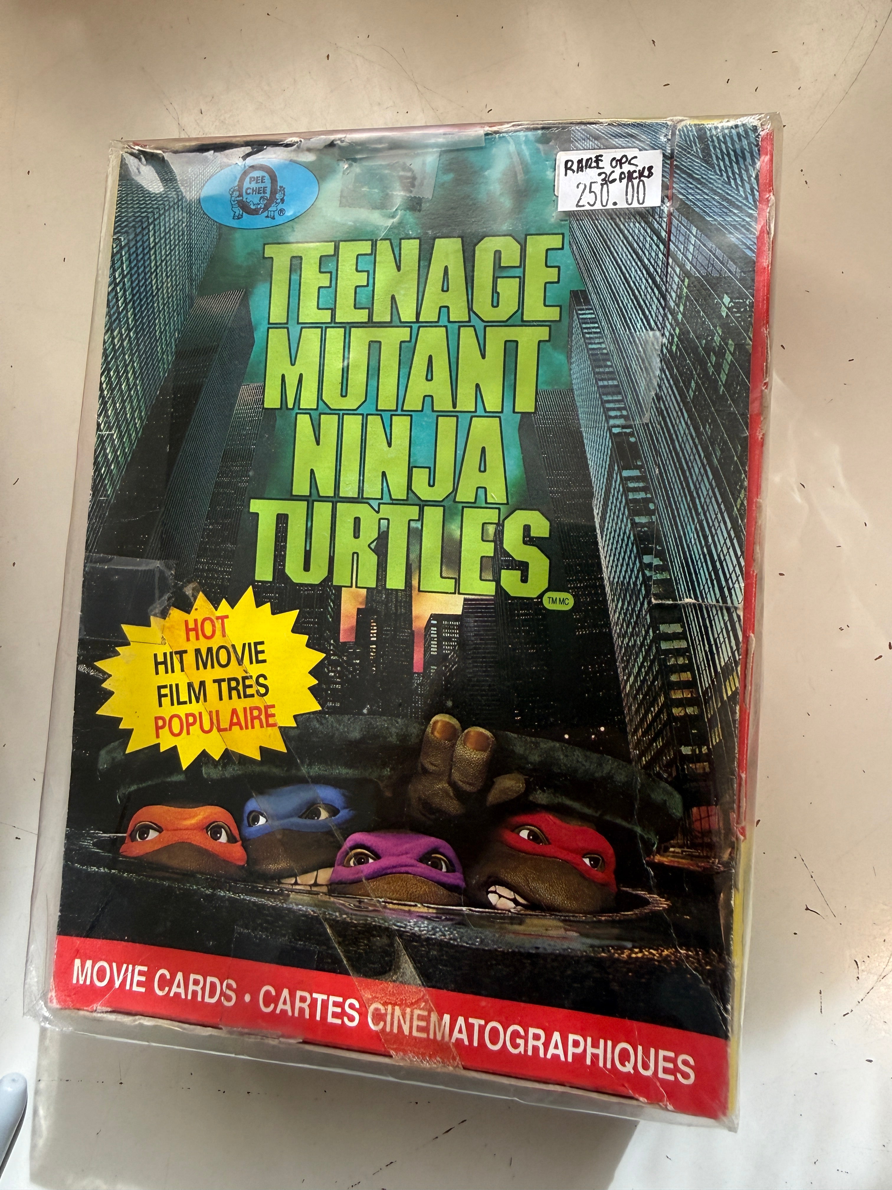 Teenage mutant Ninja Turtles cards 36 sealed packs rarer Canadian OPC box 1990