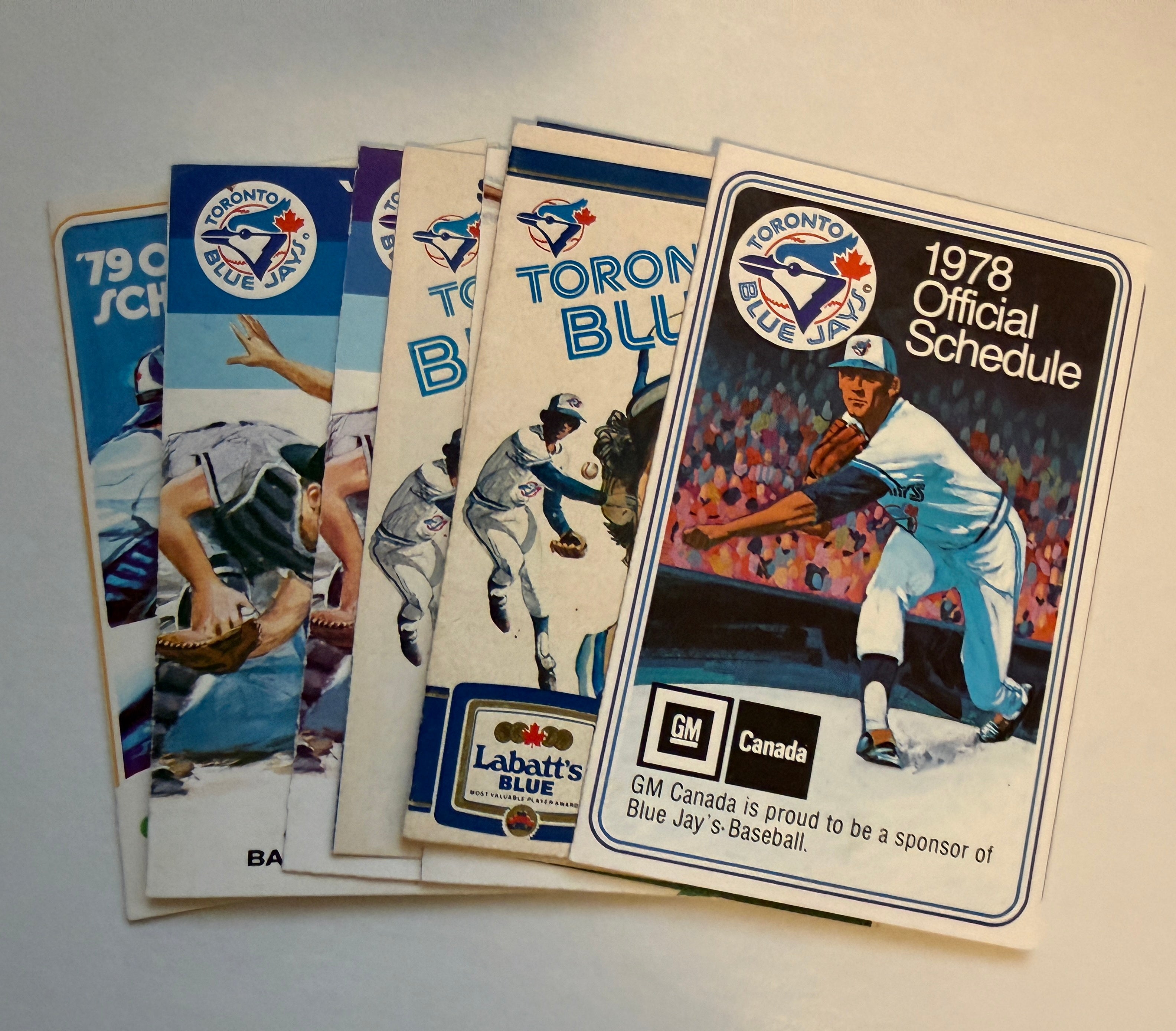Toronto Blue Jays baseball vintage 10 pocket schedules lot deal 1970s, 80s