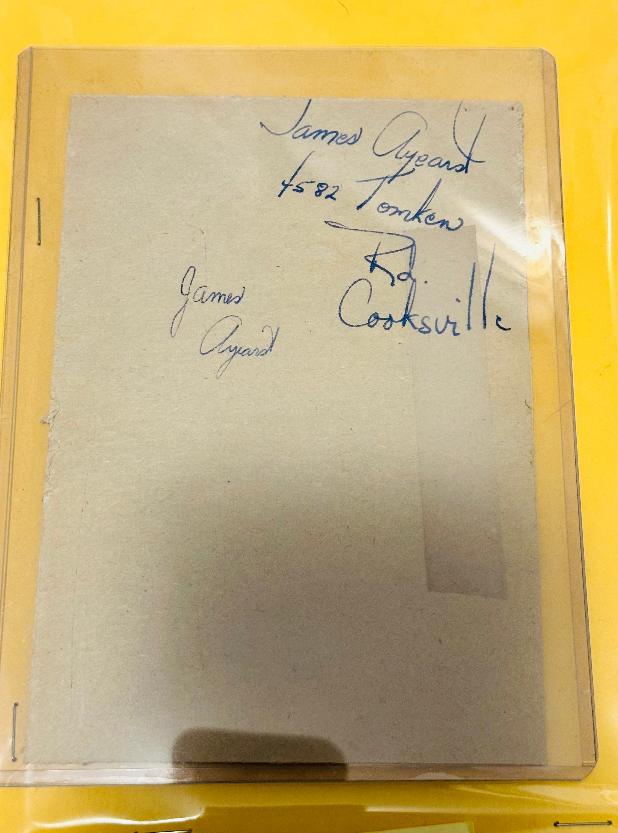 Tim Horton rare press photo with original autographs on back 1963