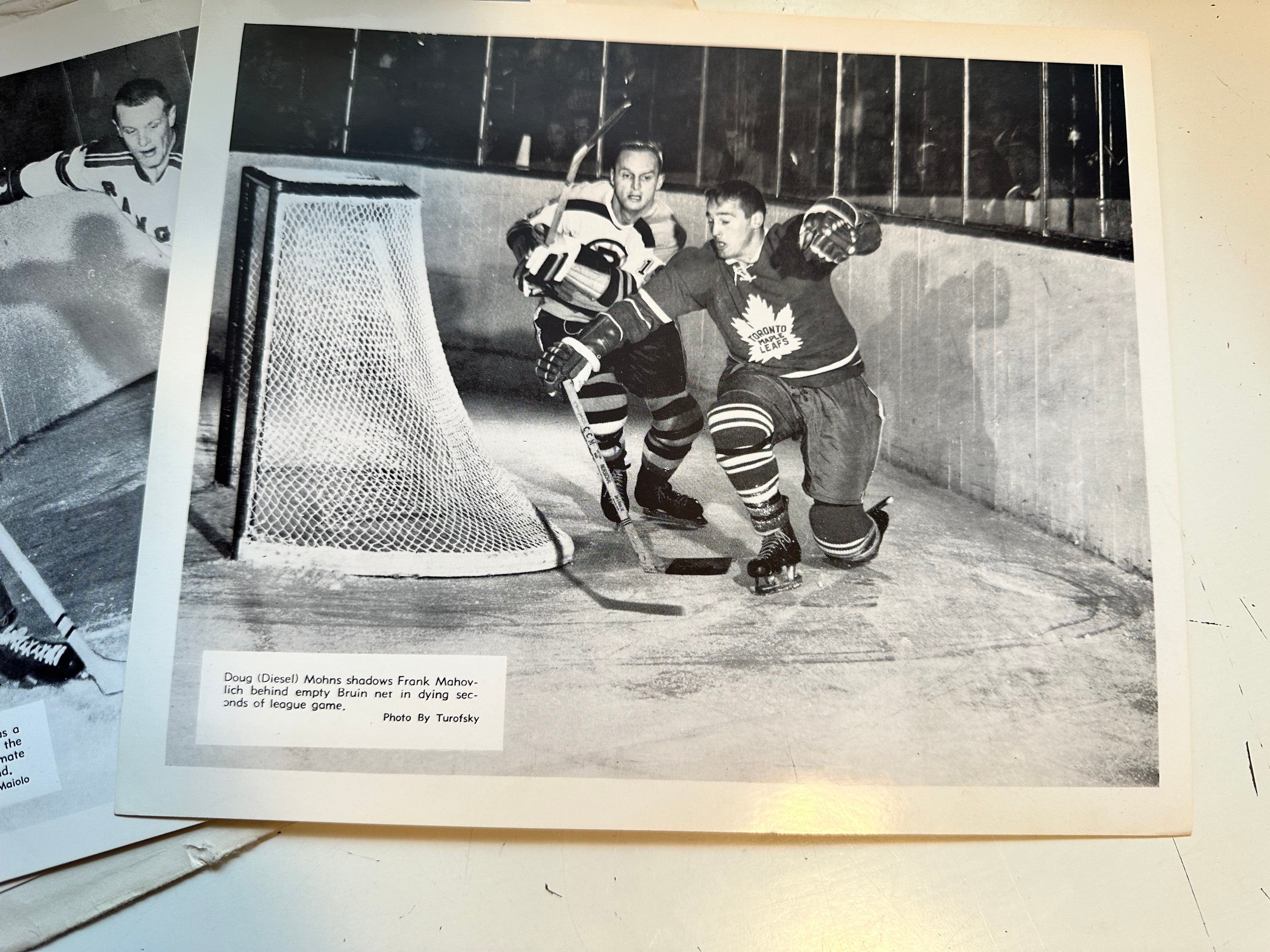 Hockey 3 vintage photos with envelope 1960s?