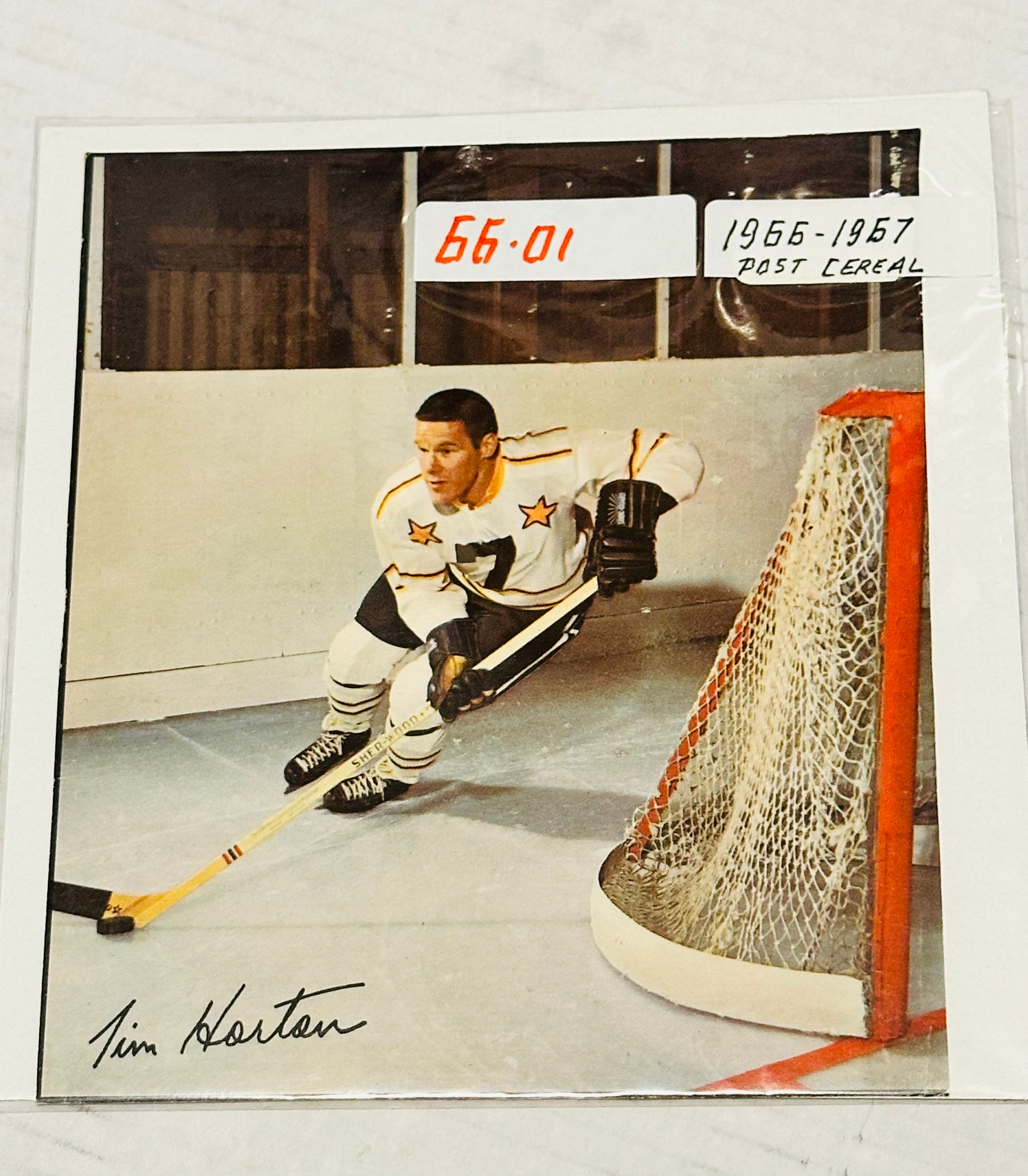 tim hortons hockey cards rare Tim Horton post cereal rare box back hockey card 1966-67