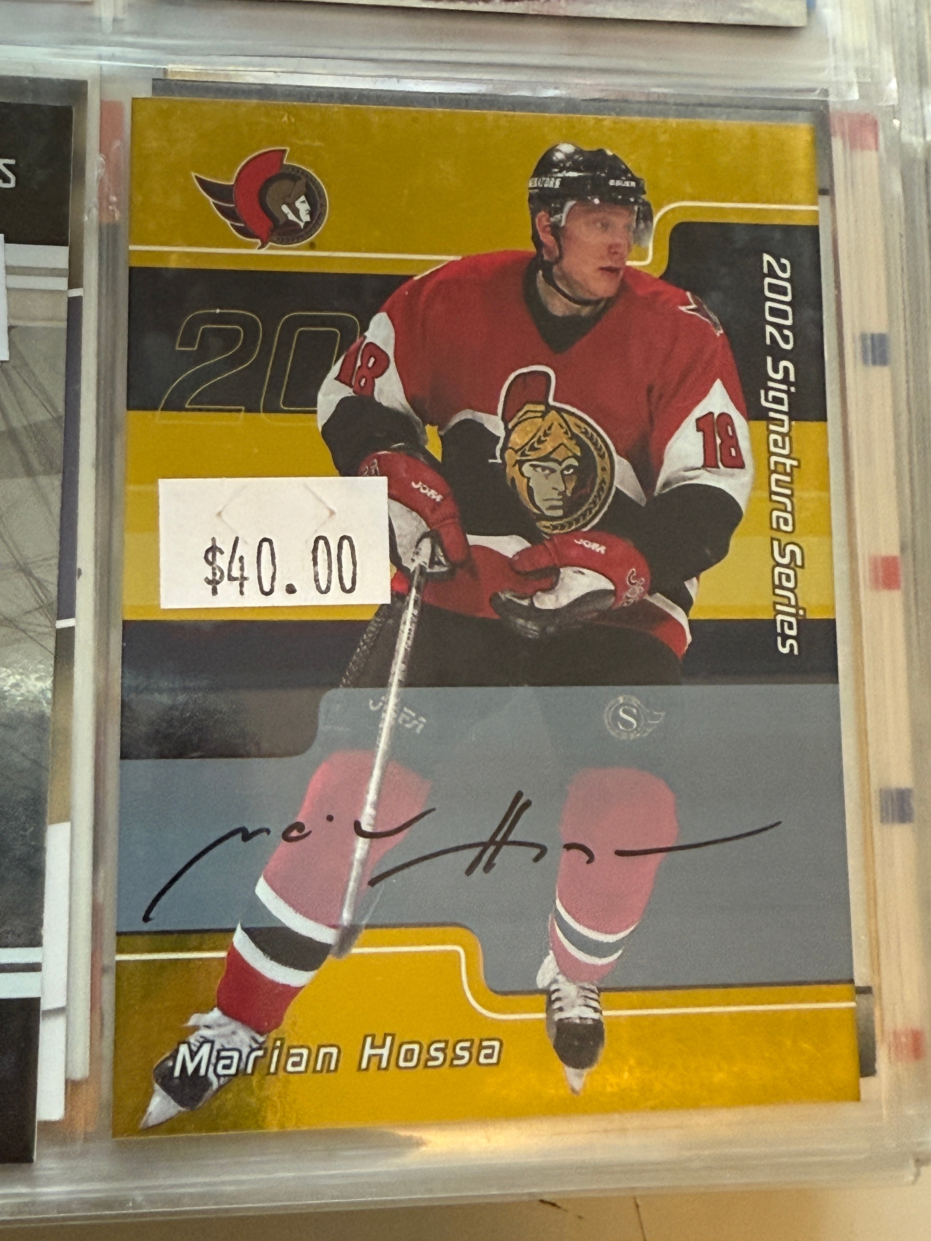 Marian Hossa autograph Hockey insert card