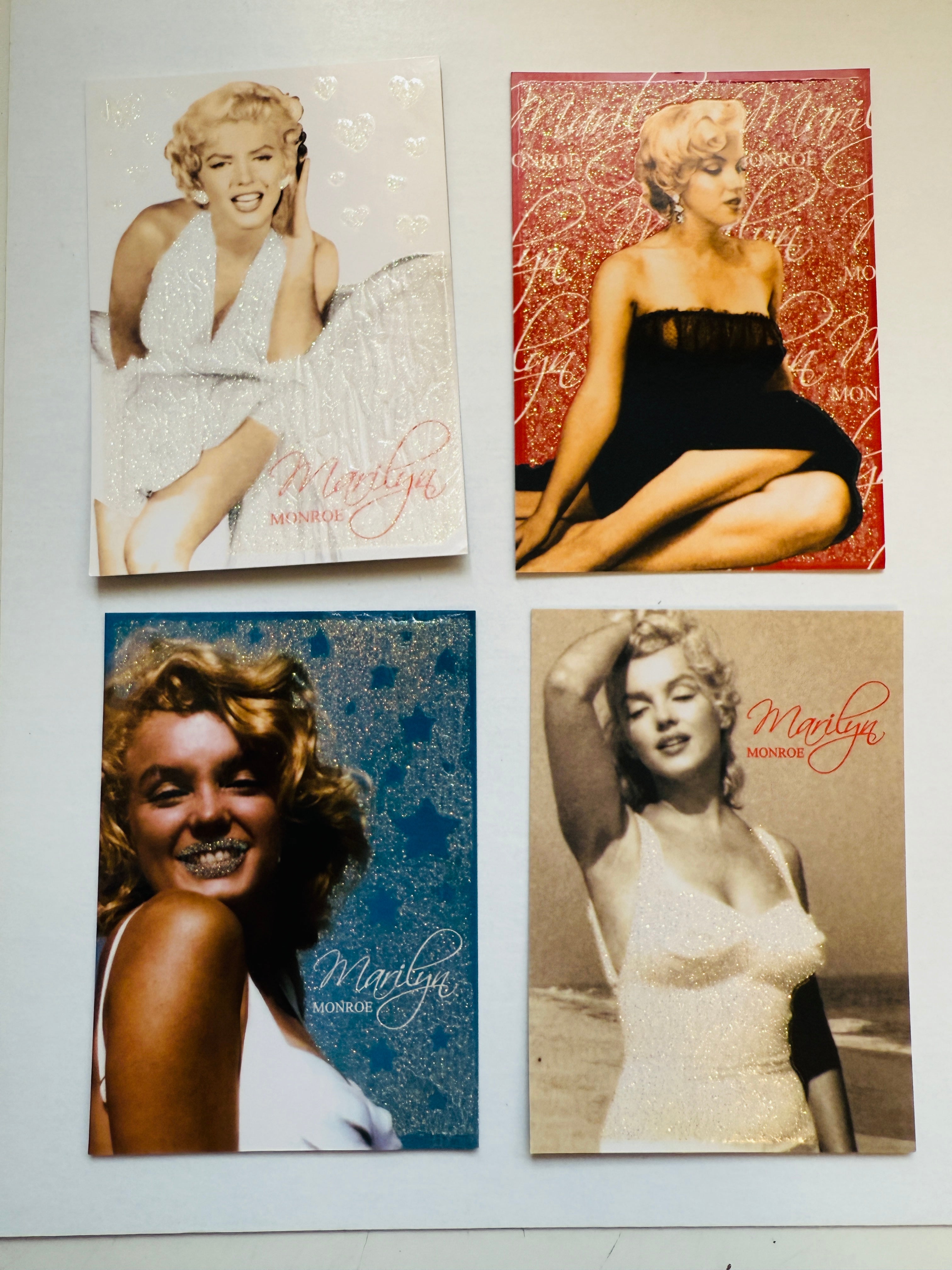 Marilyn Monroe 4 rare sparkle promo cards lot deal 2007