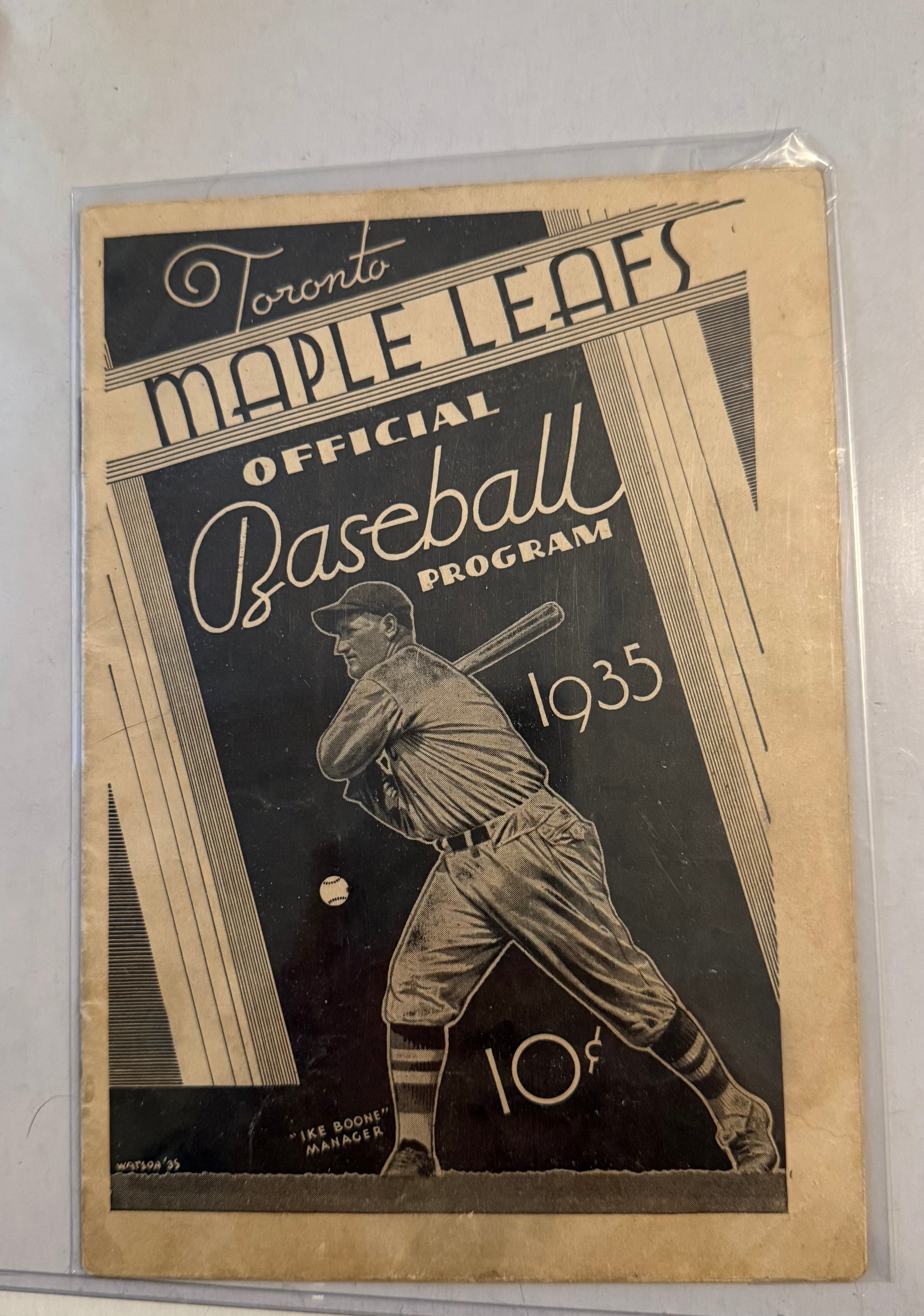 1935 Toronto Maple Leafs vs Albany rare baseball program