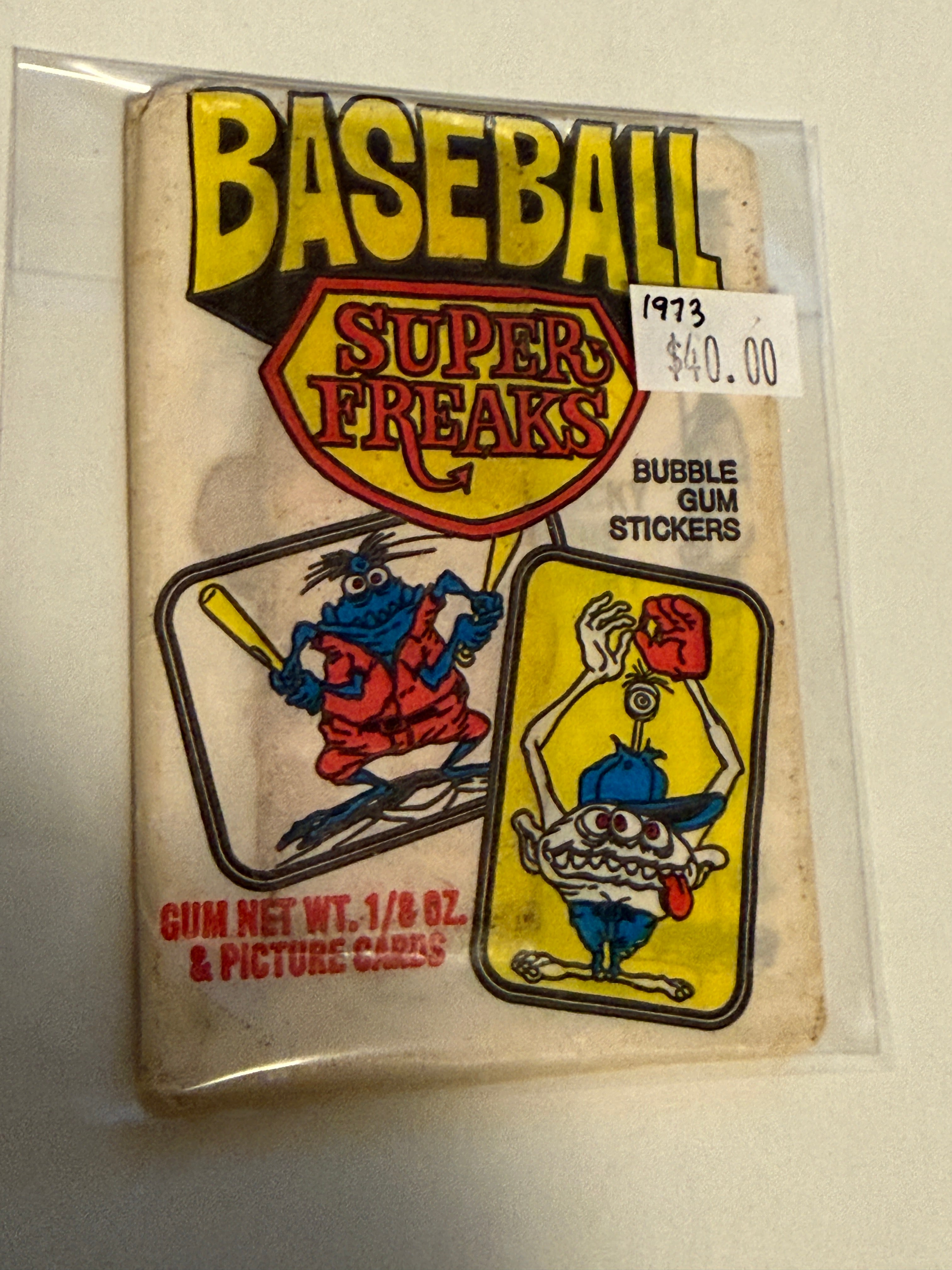 Baseball super freaks, rare unopened wax pack 1973