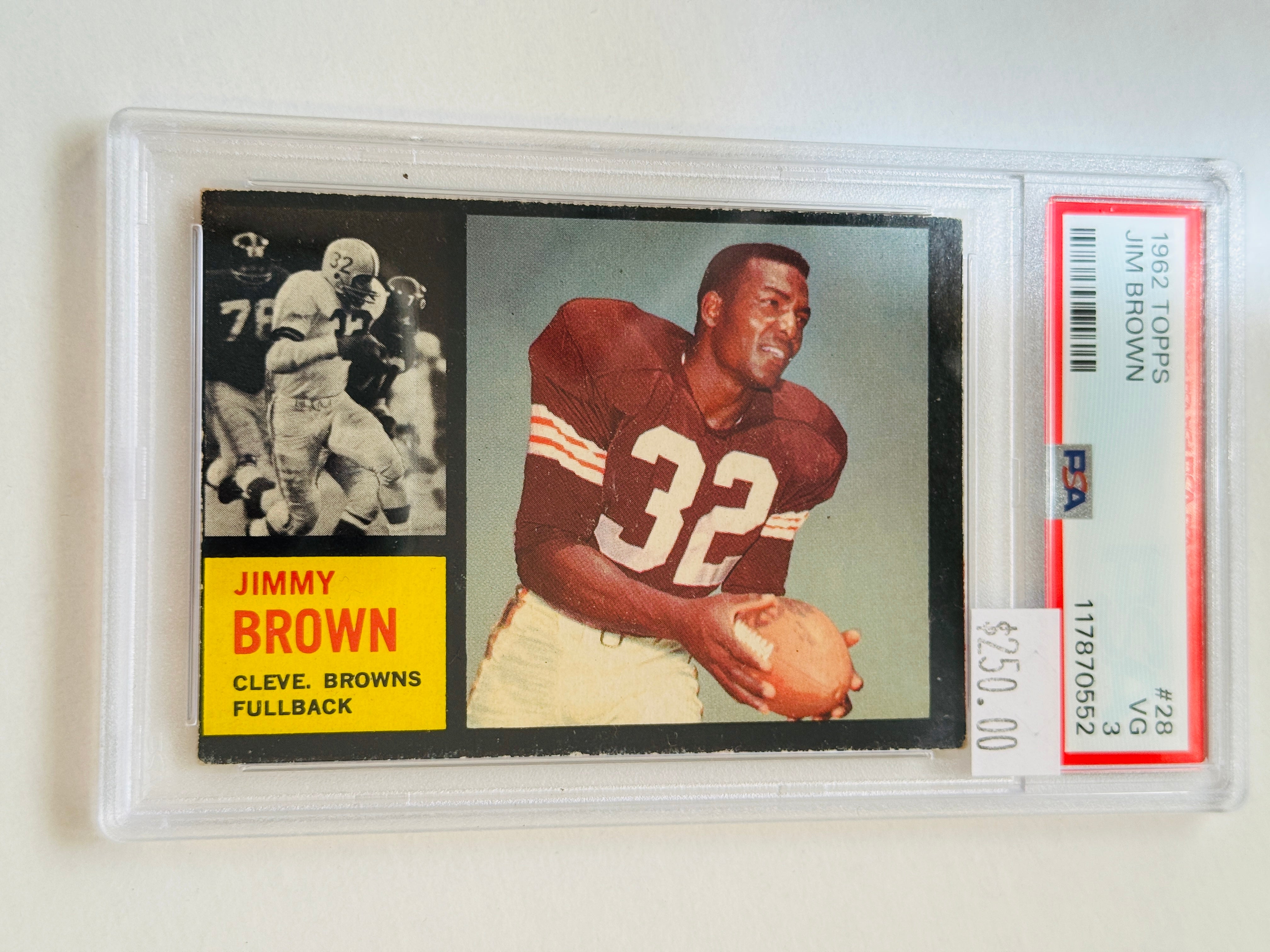 Jim Brown football legend PSA graded football card 1962
