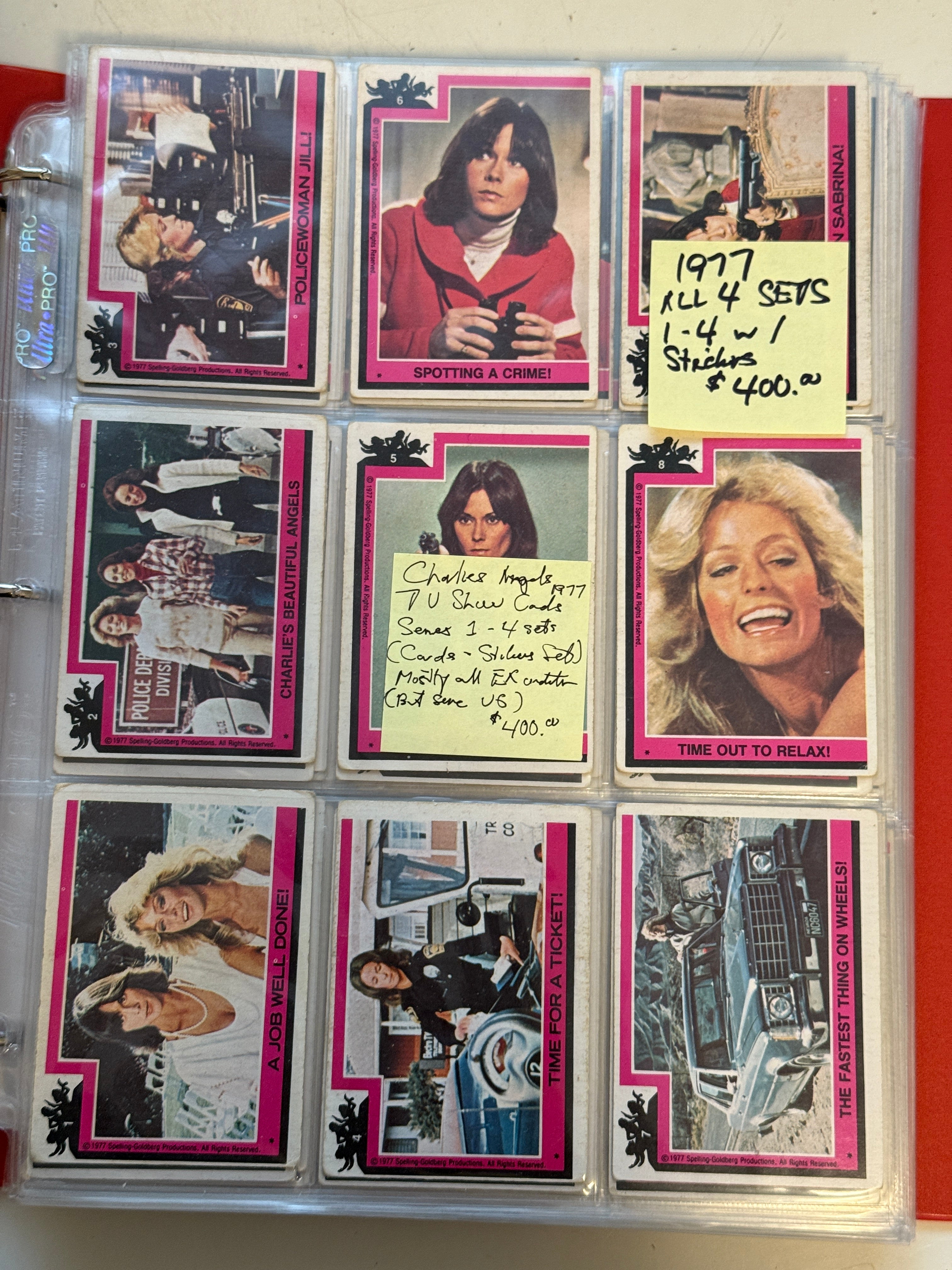Charlie’s Angels TV show rare series 1 to 4 Opc Canadian with stickers complete set 1977