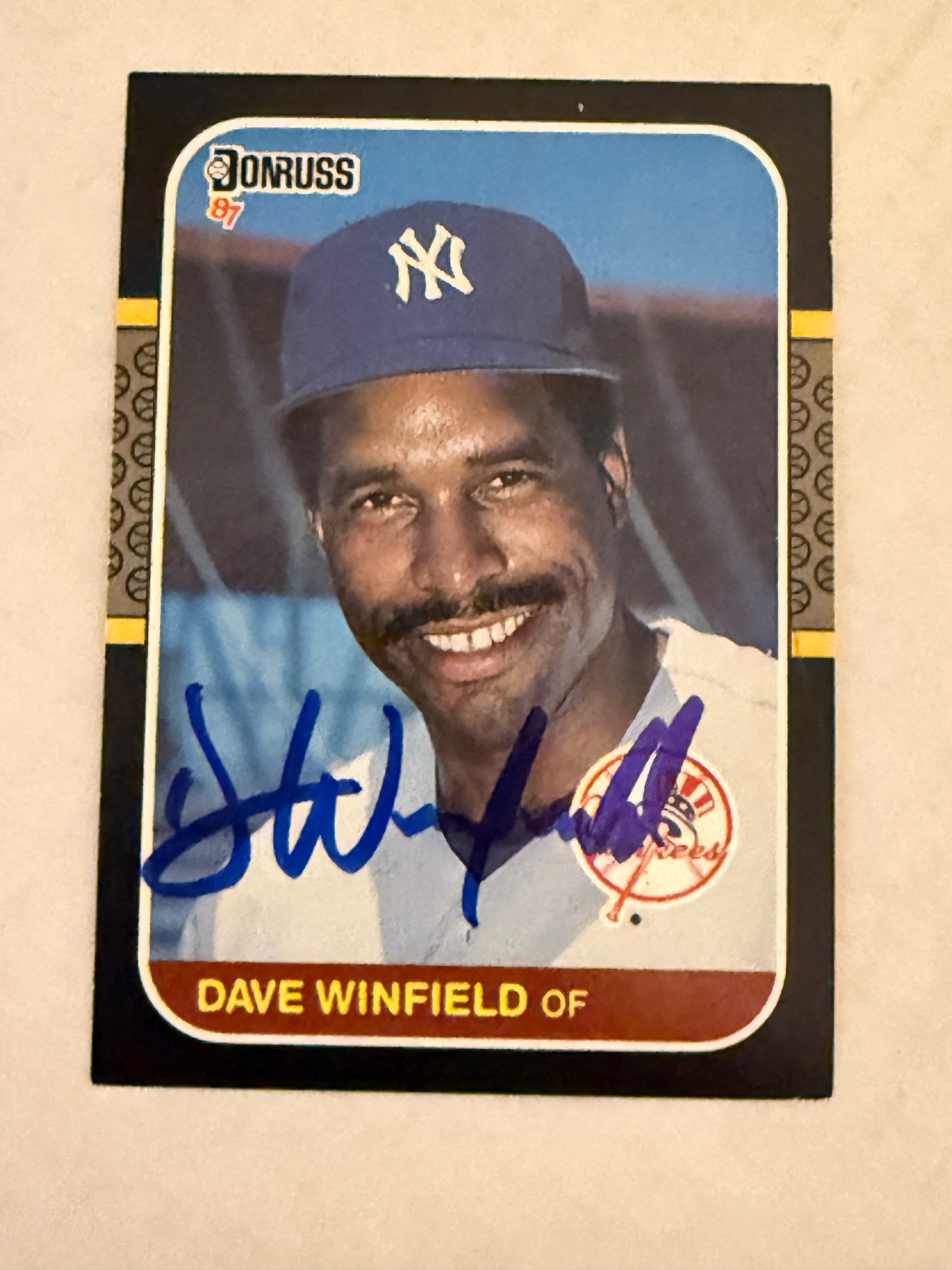 【激レア・直筆サイン入り Dave Winfield MLBユニフォーム】 Dave Winfield signed in person autograph baseball card with COA