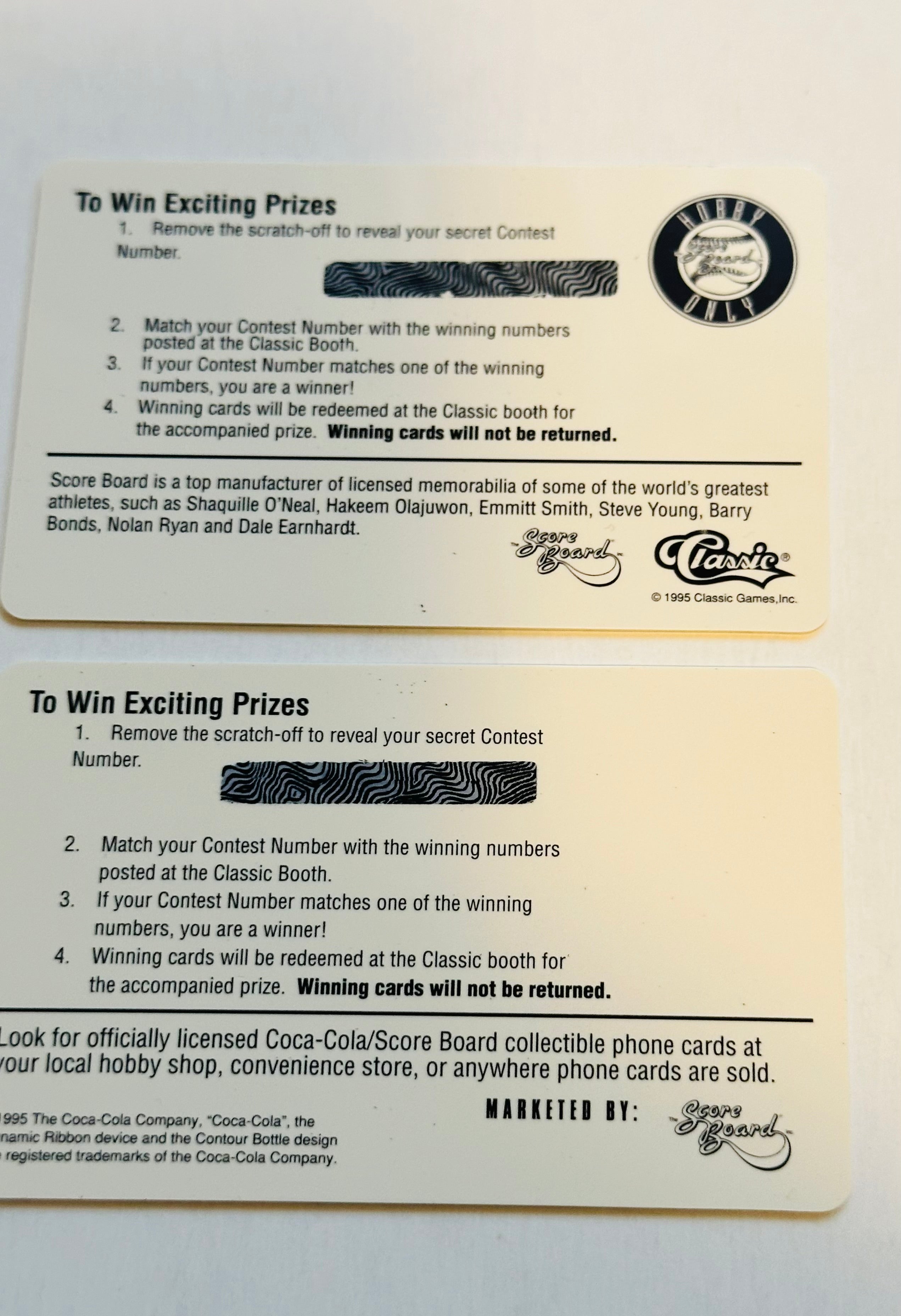 Shaq and Hakeem Olajuwon rare sample  basketball phone card 1995