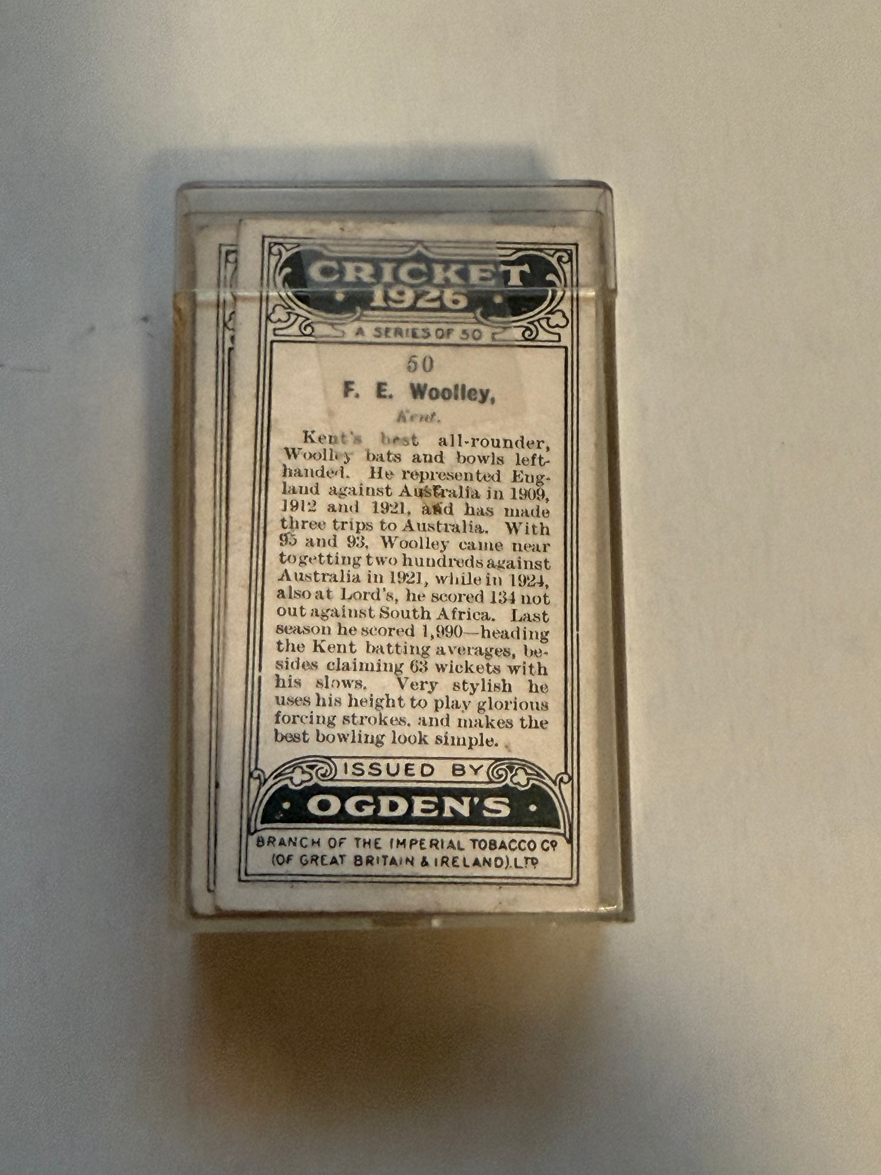 1926 Ogdens Tabacco Cricket cards set