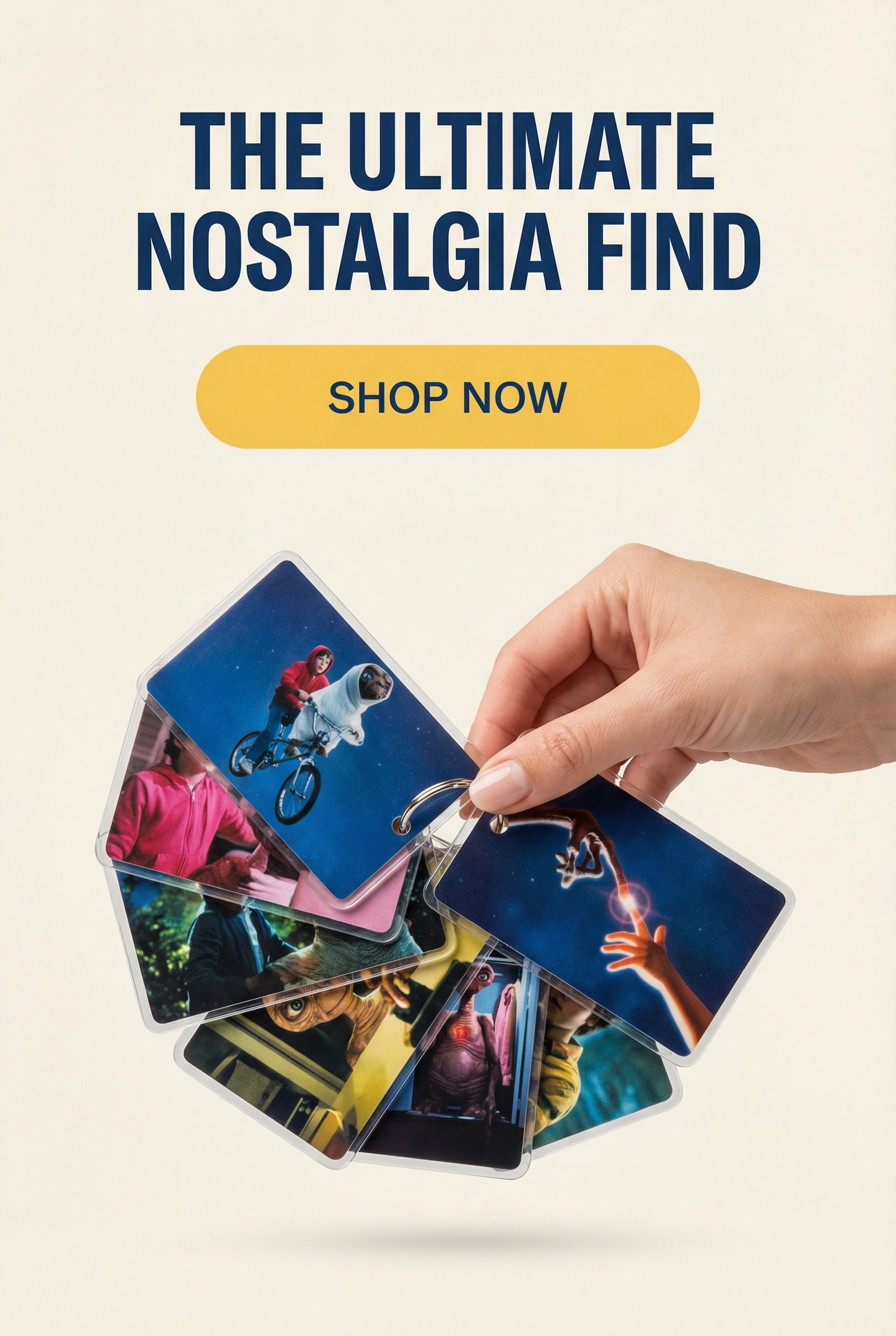 ET movie vintage photo cards keychain 1982