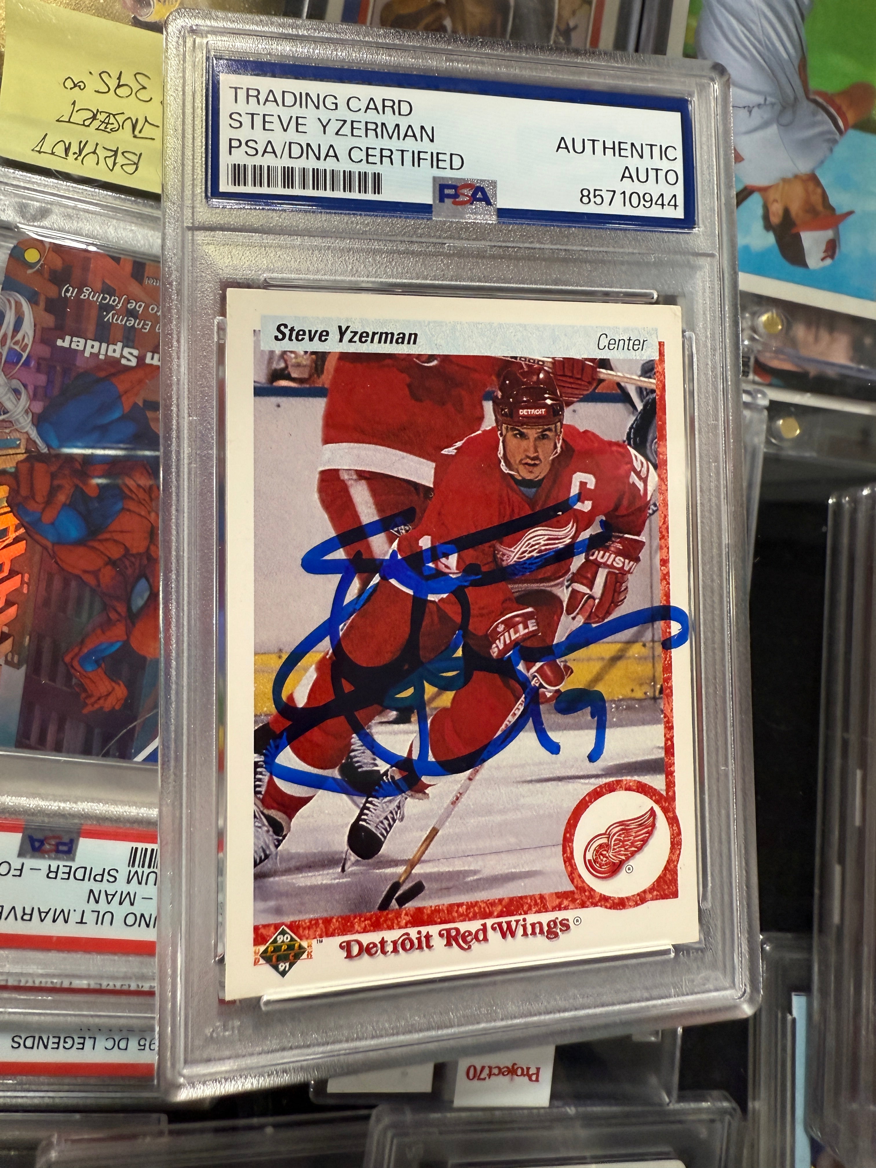 Steve Yzerman autographed card certified by PSA DNA