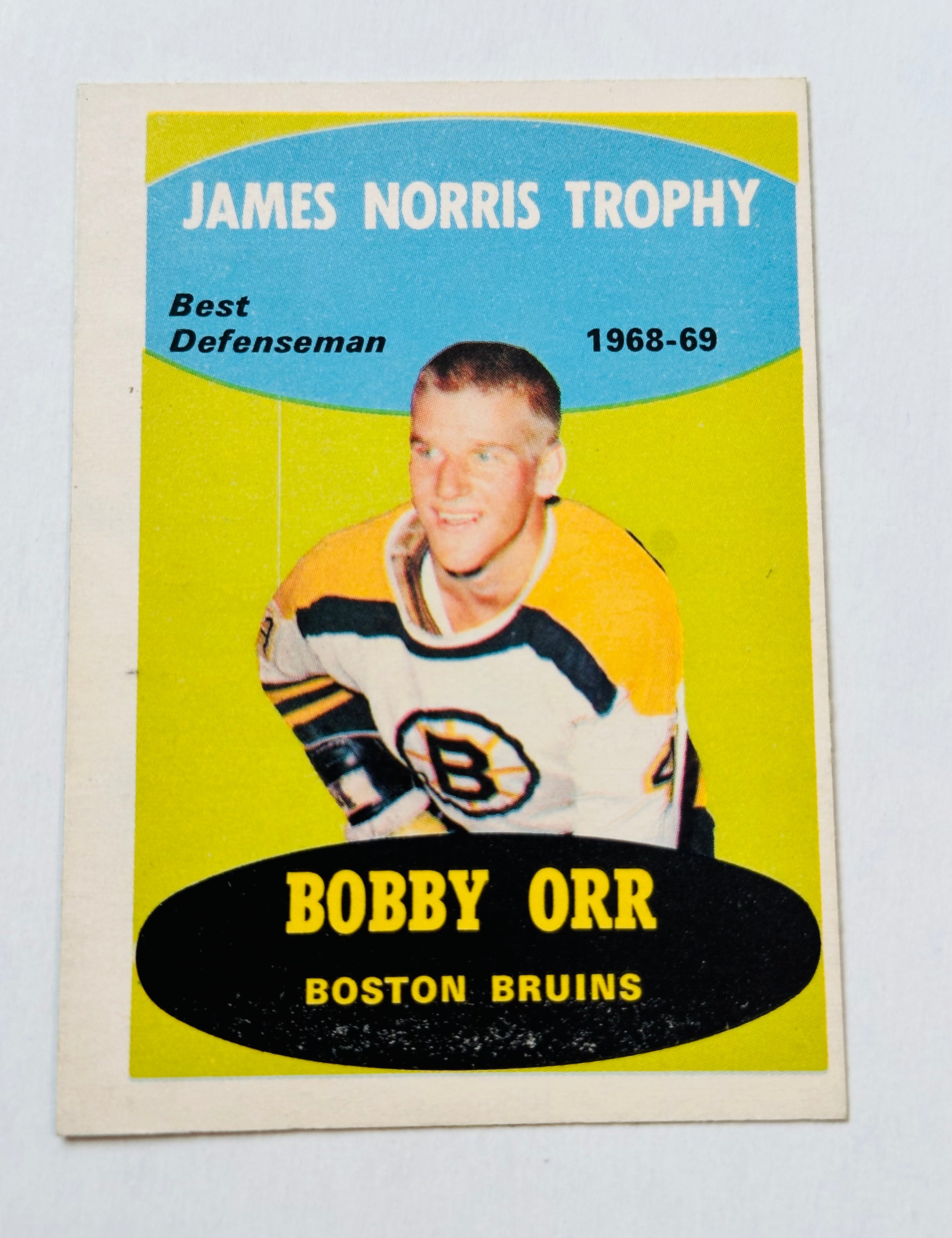 Bobby Orr James Norris trophy Opc high grade condition hockey card 1968