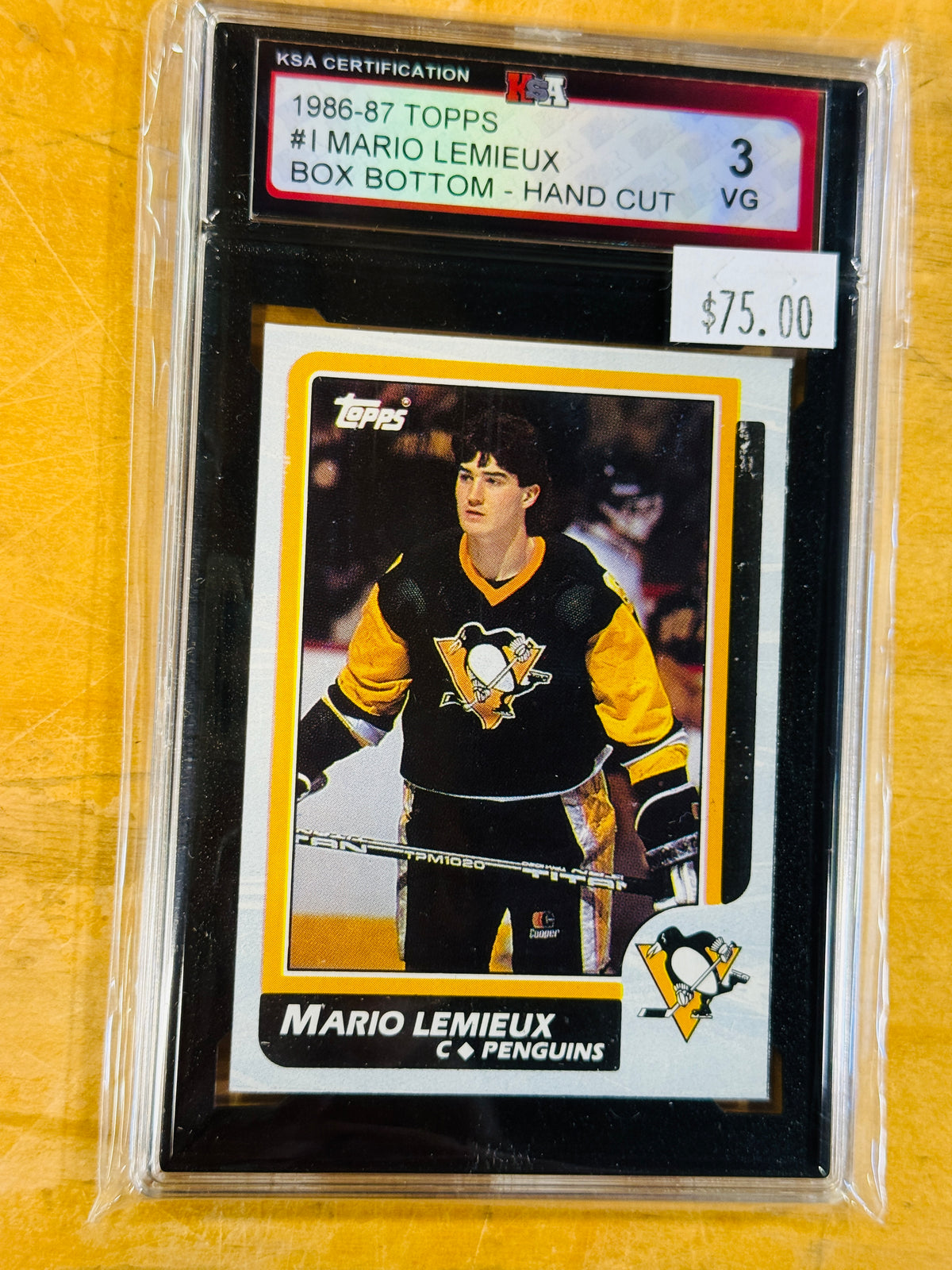 Mario Lemieux Topps box bottom hockey graded card 1986-87