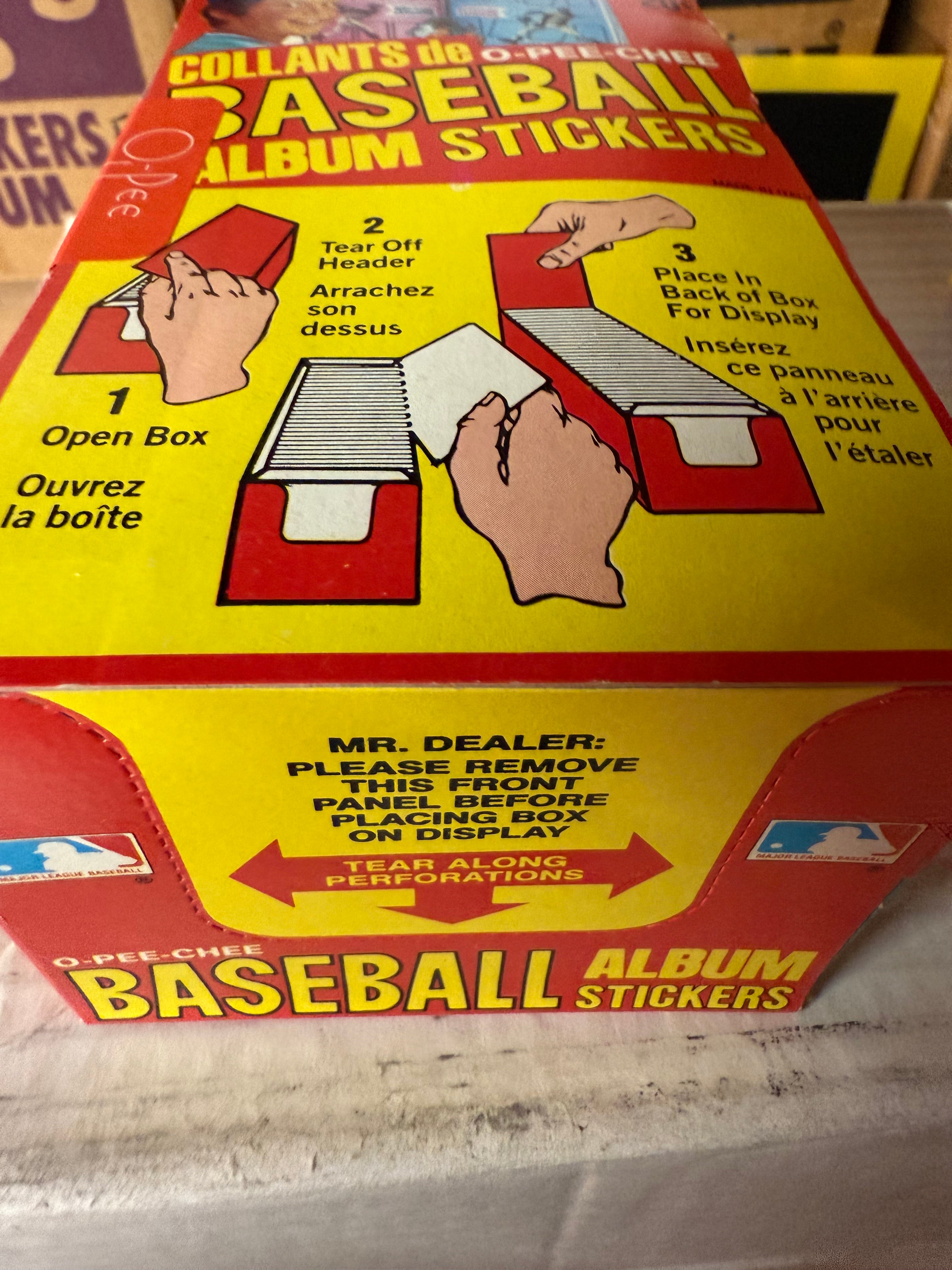1982 OPC rarer Canadian baseball stickers factory sealed 100 packs box