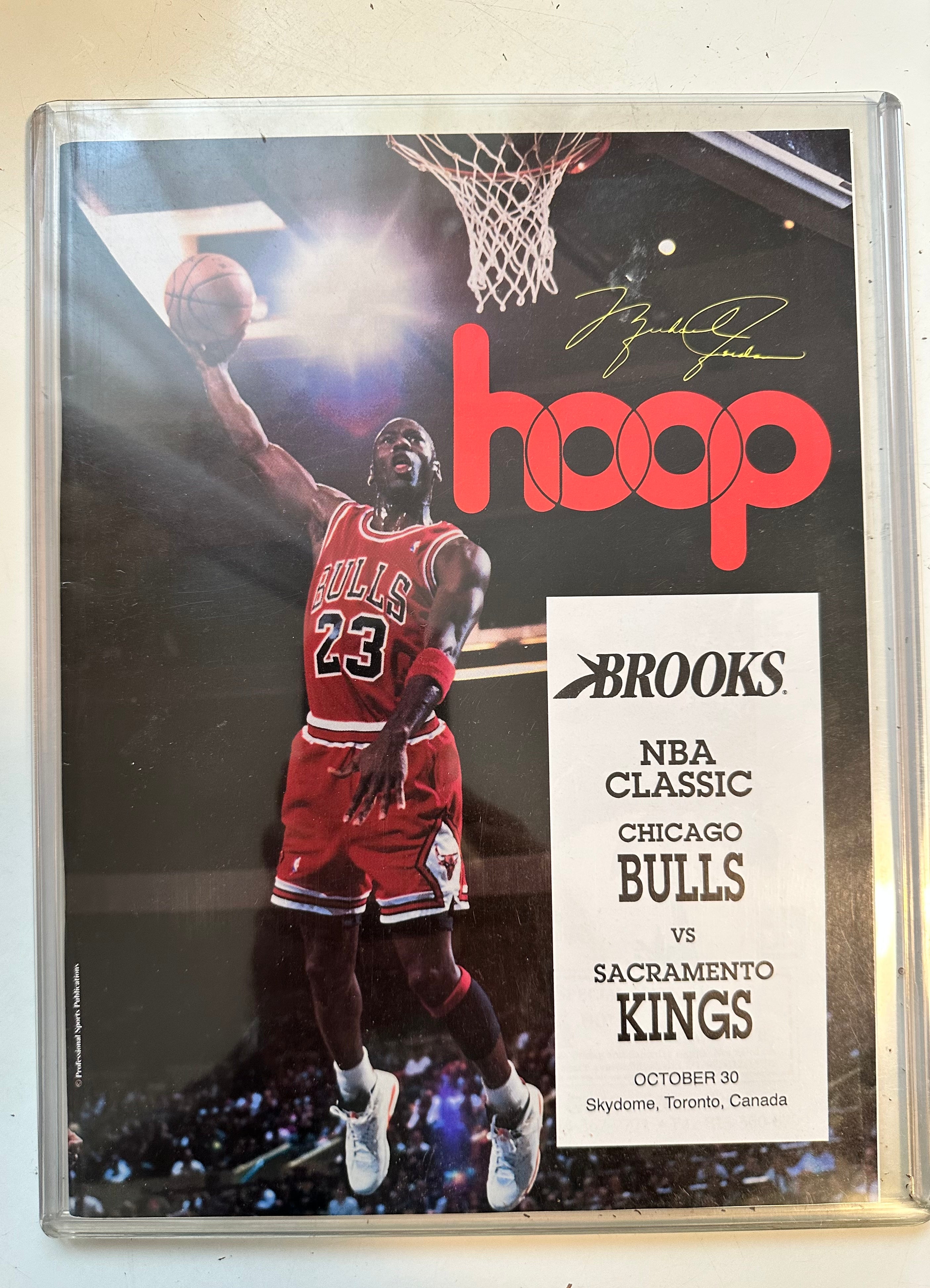 1992 Hoops basketball program Jordan cover Bulls Vs Kings NM condition