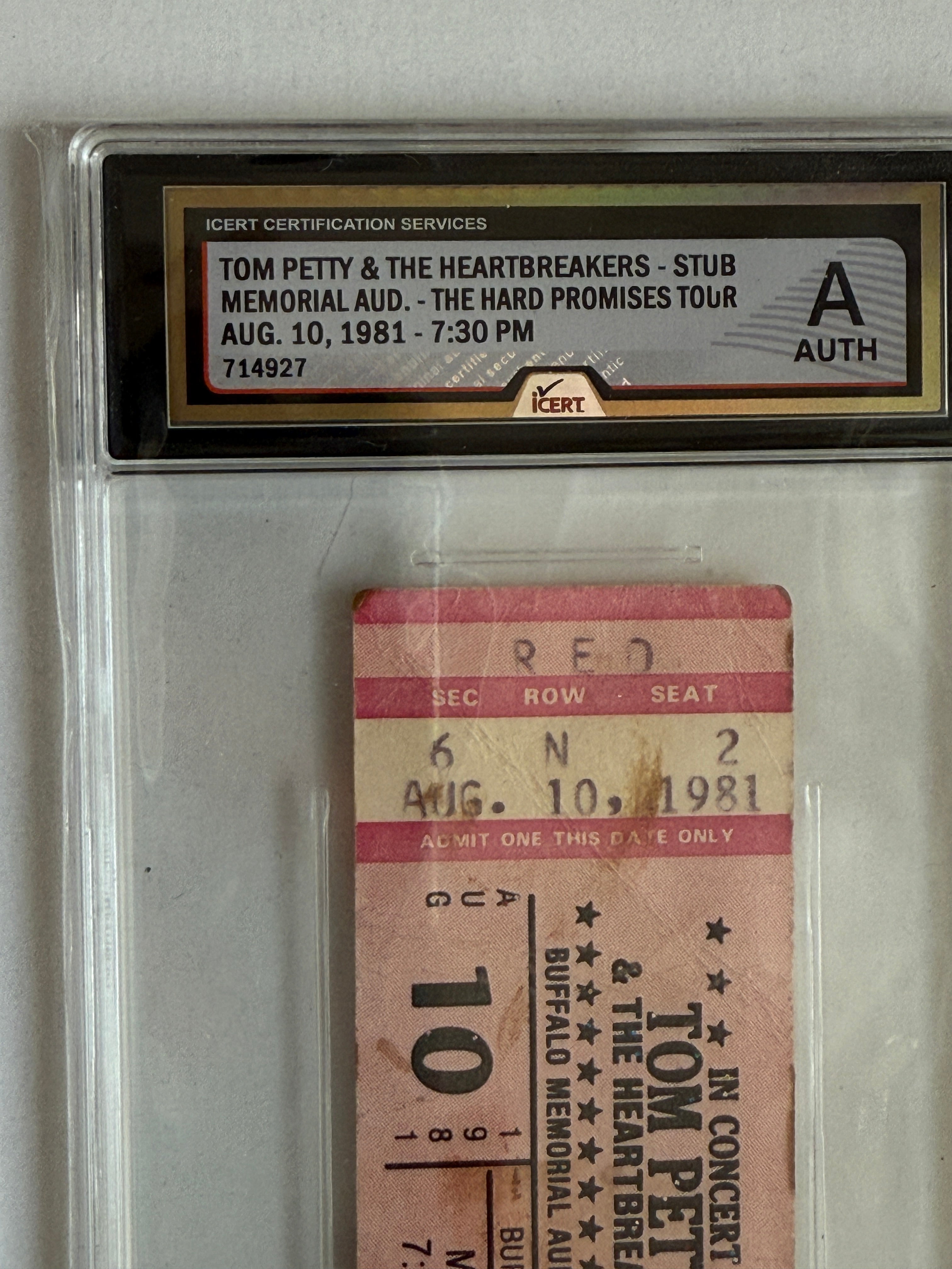 Tom Petty vintage graded concert ticket 1981