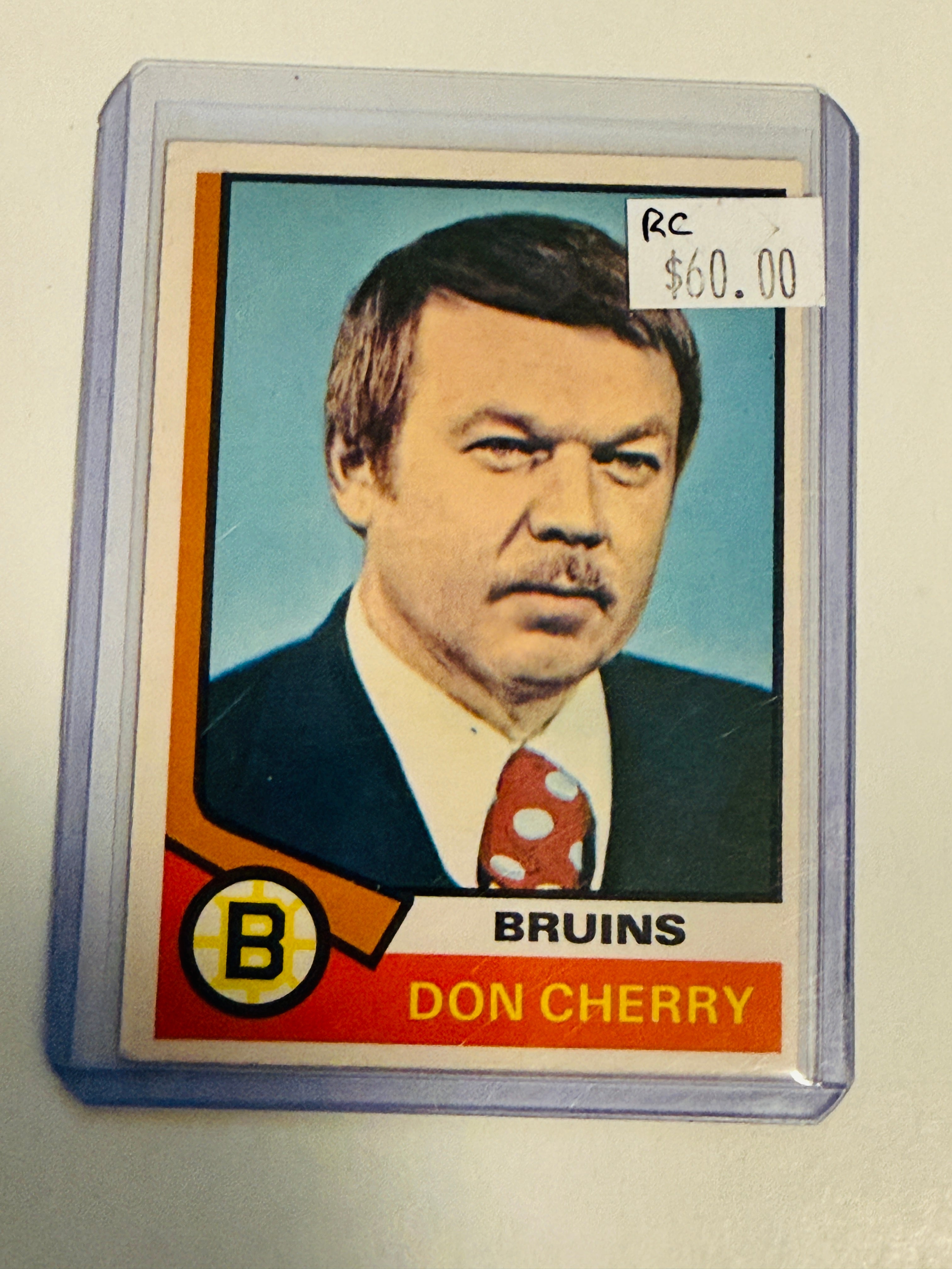 Don Cherry opc rookie hockey card 1974/75