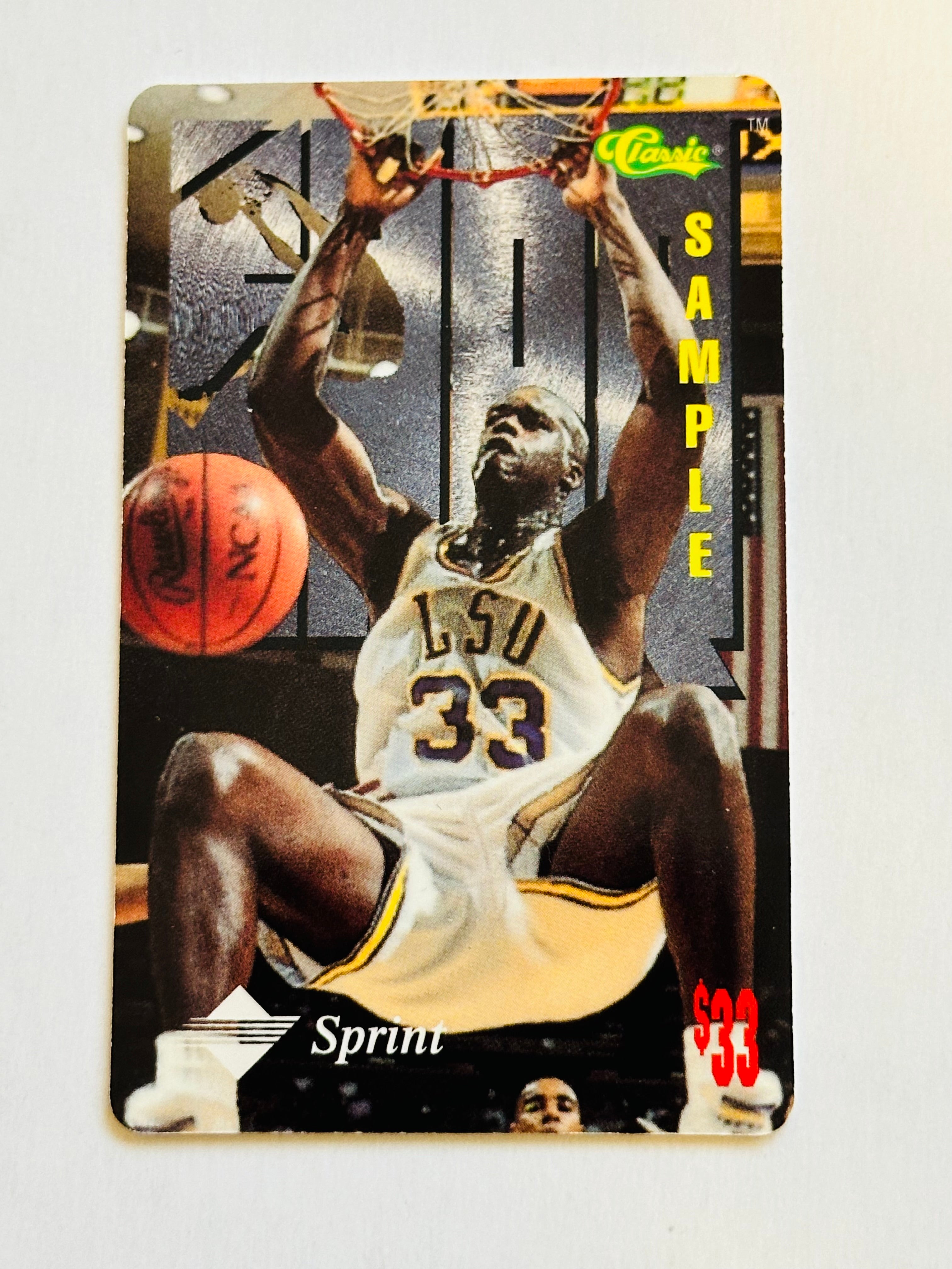 rare shaq basketball cards Shaq O'Neal LSU rare classic basketball phone card 1995