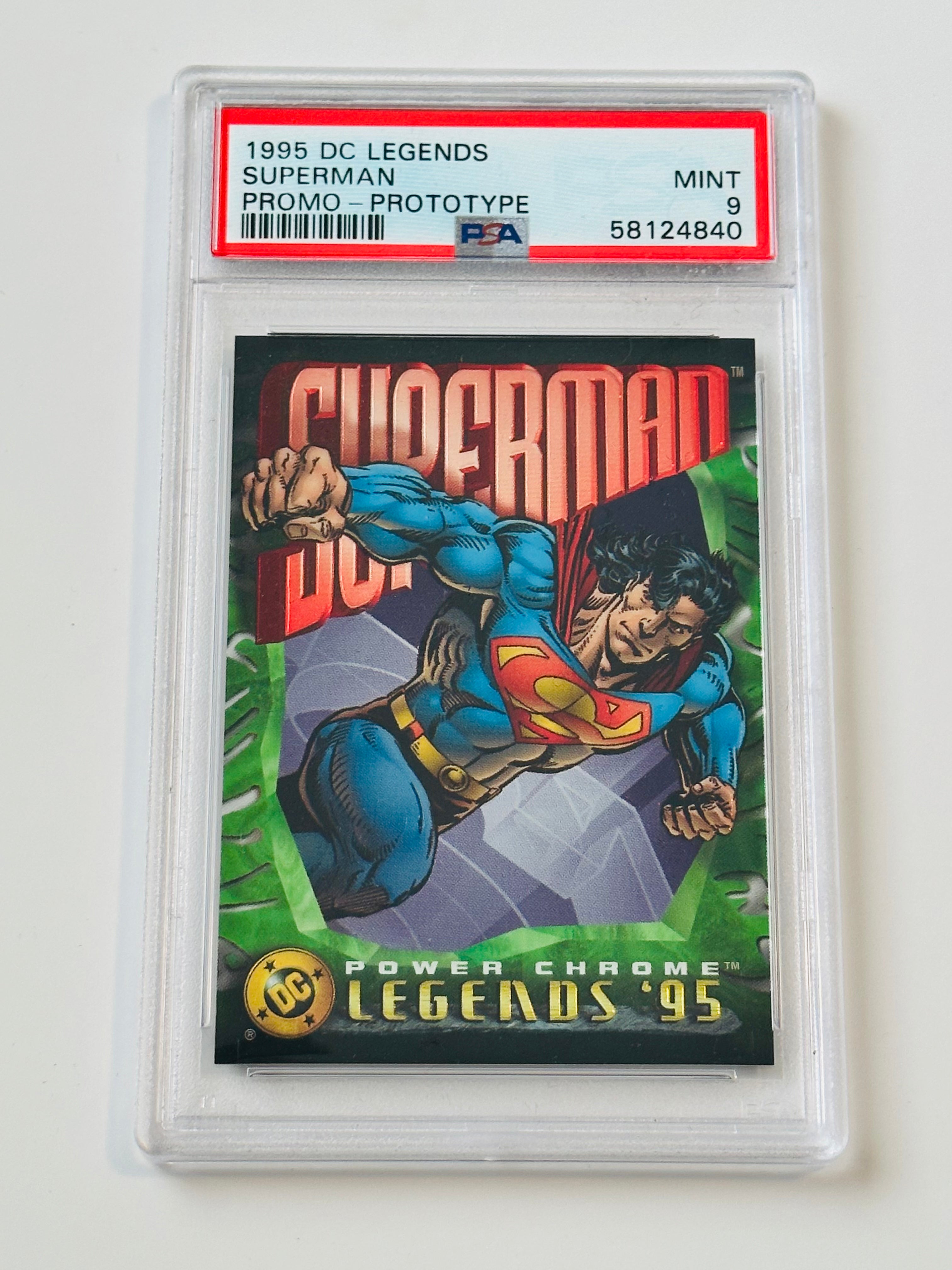Superman DC Legends rare high grade PSA 9 foil promo card 1995