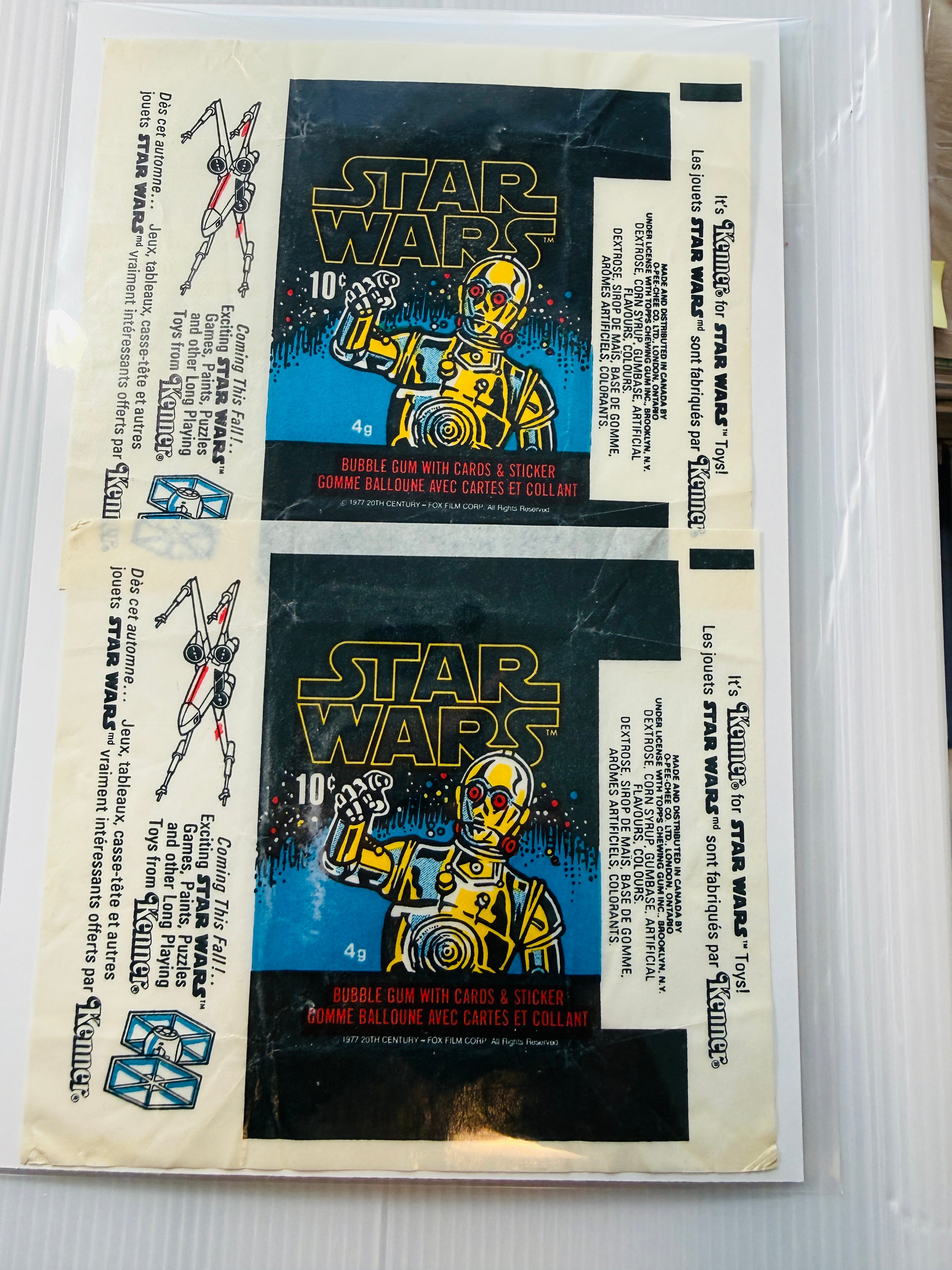Star Wars Opc Canadian rarer version two wrappers series 1 from 1977