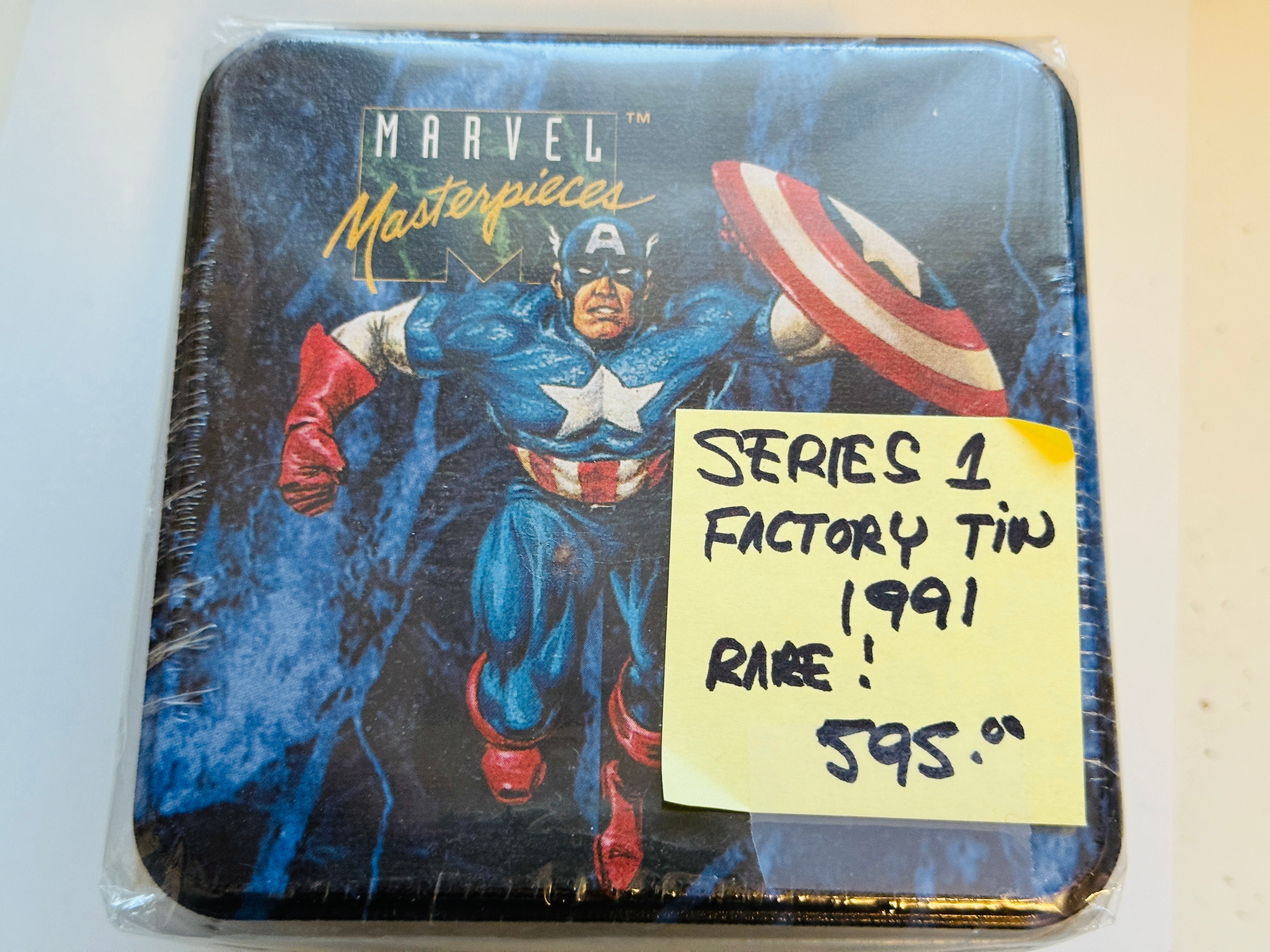 Marvel masterpieces series one cards numbered rare factory Tin 1991 Marvel masterpieces series one cards numbered rare factory Tin 1991