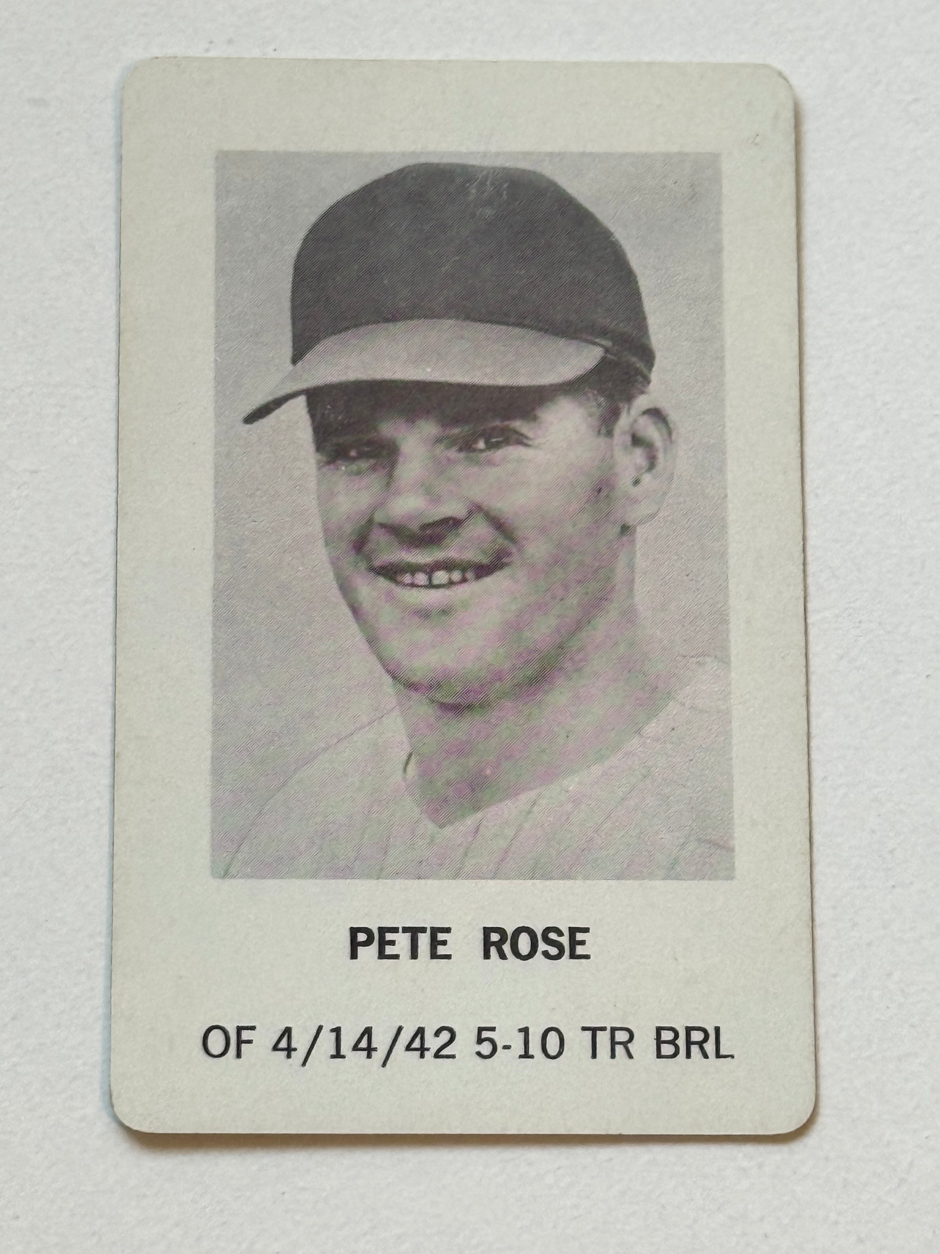 rare pete rose cards Pete Rose Parker bros. Rare baseball game card 1970