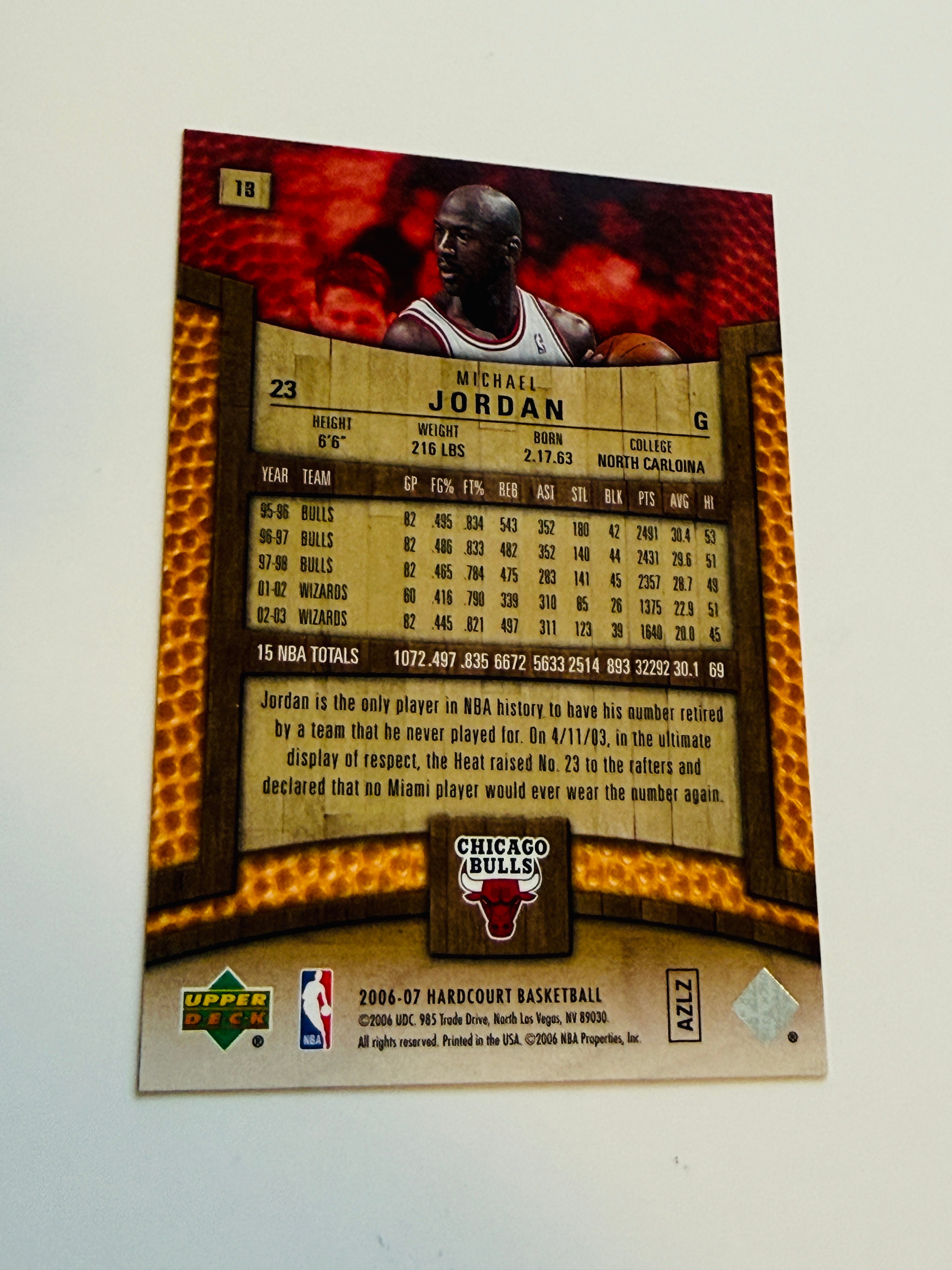 Michael Jordan Upper Deck Hardcourt basketball card 2006