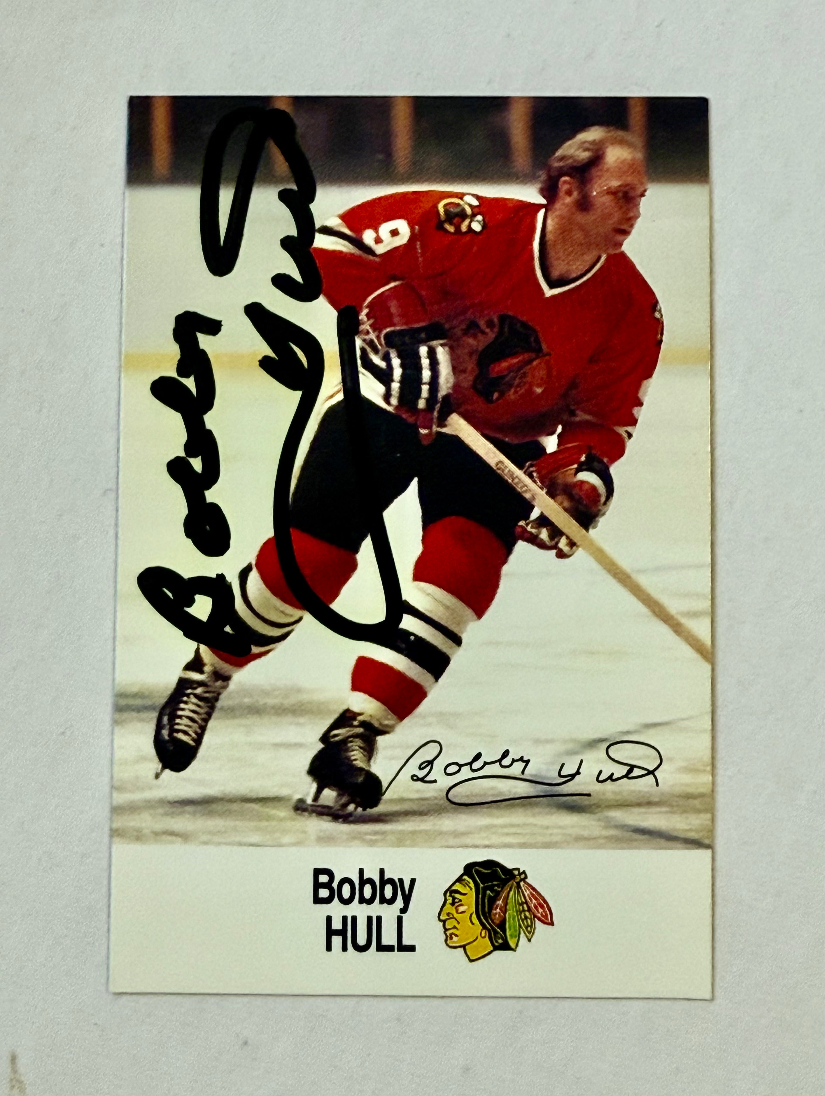 Bobby Hull autographed in person hockey card with COA