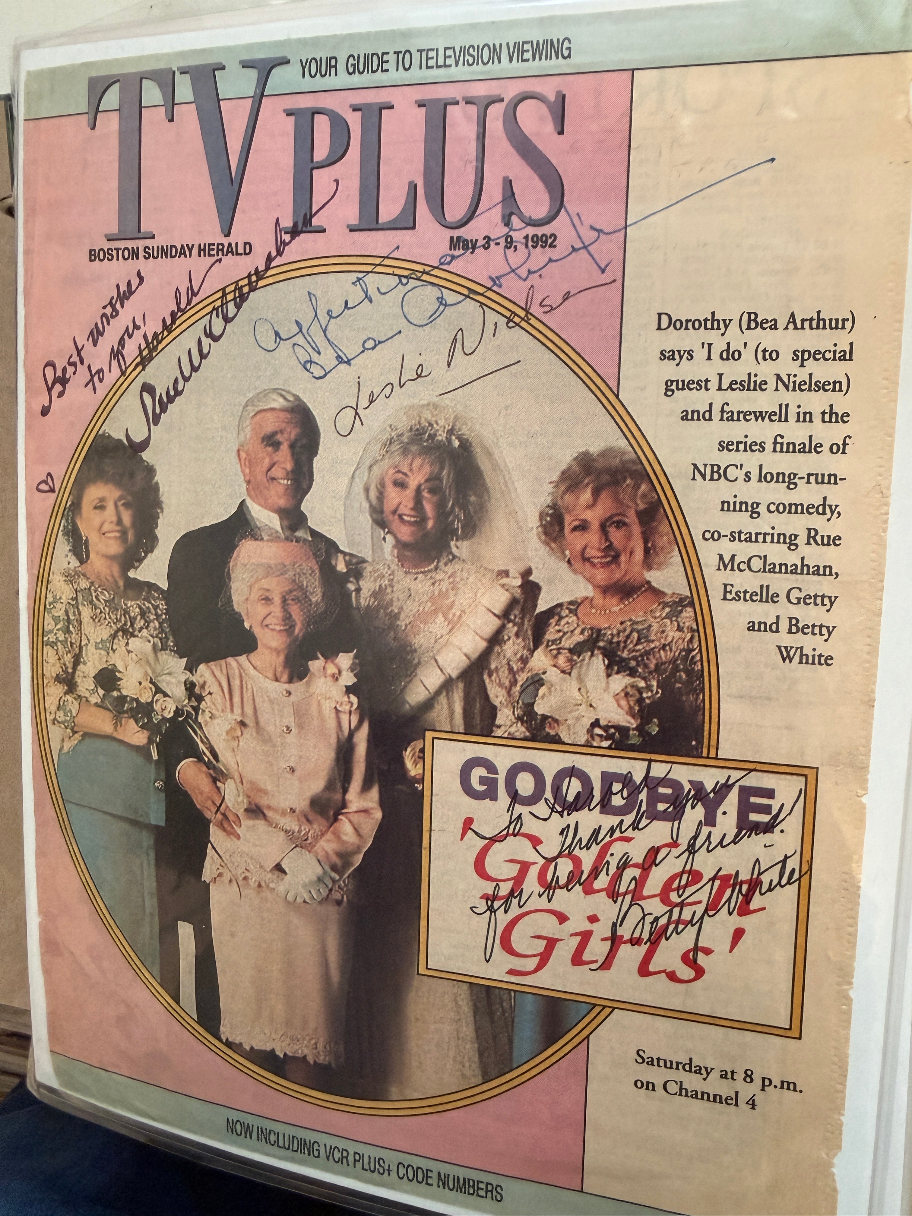 Golden Girls rare cast autograph signed photo with Leslie Neilson autograph certified with COA