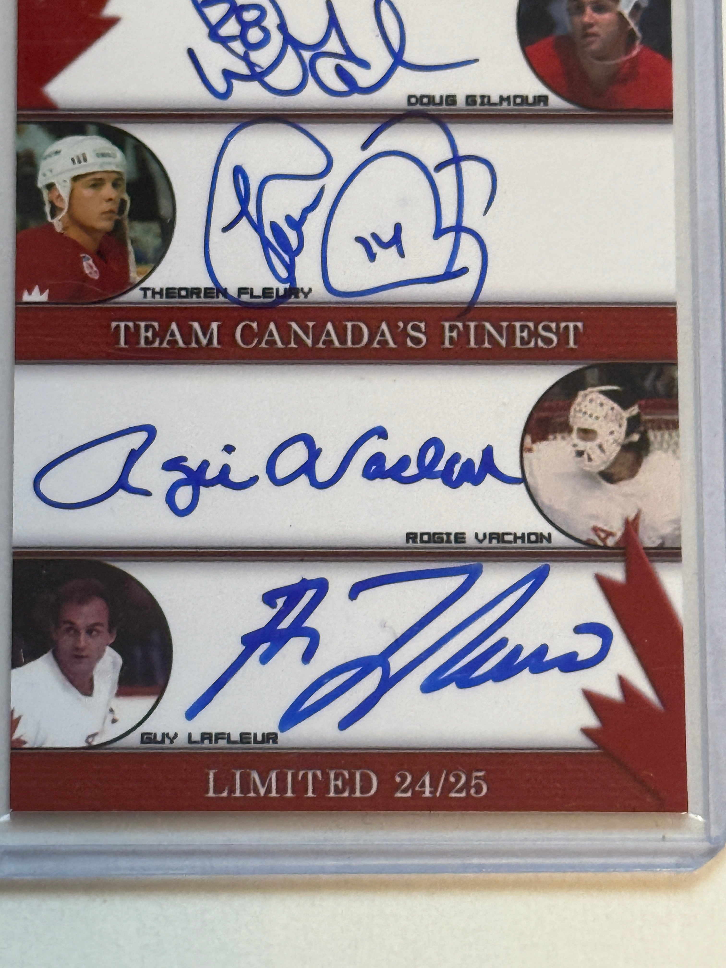 Team Canada hockey rare 24/25 quad autograph card!
