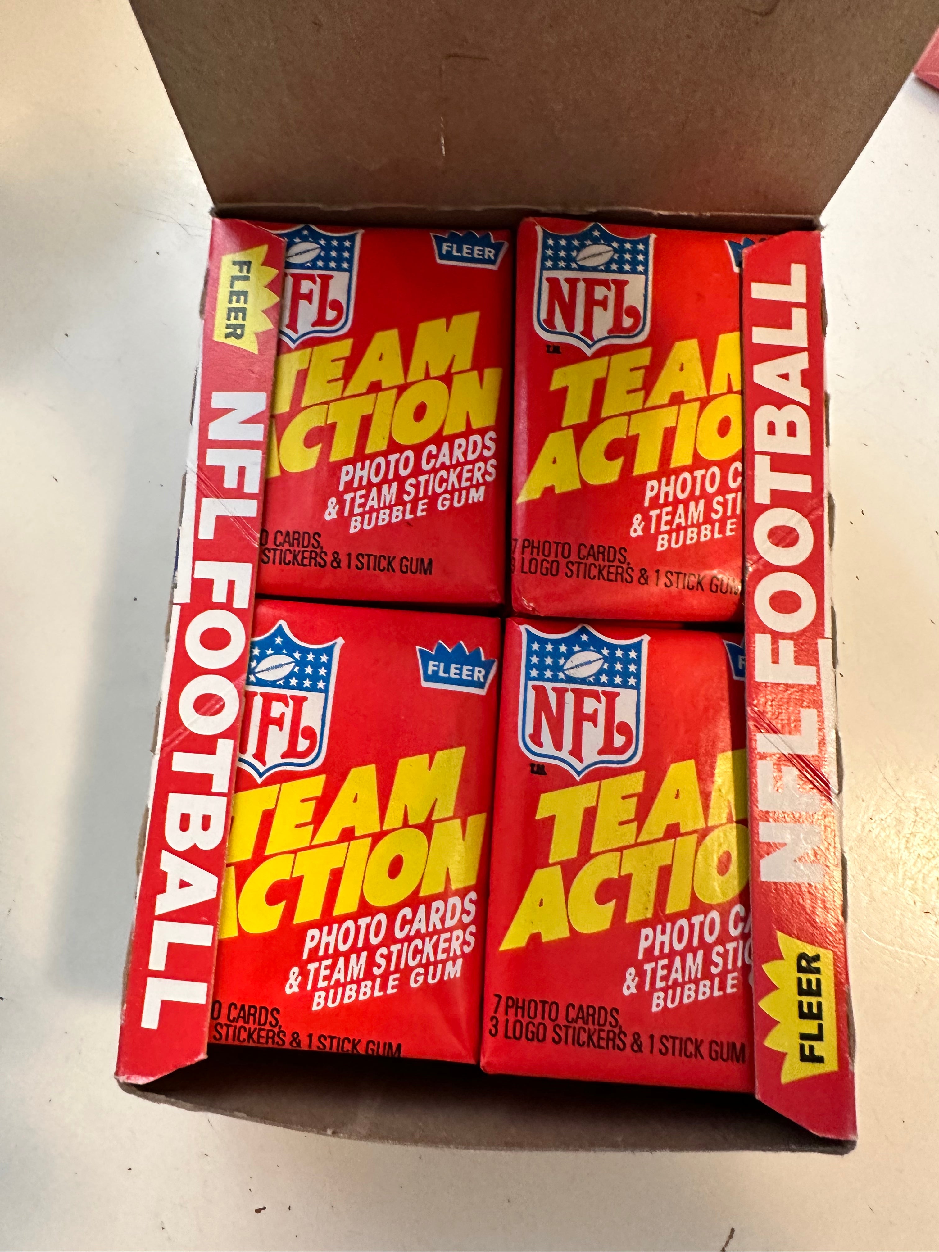 1983 Fleer Football Team Action photo cards 36 packs box