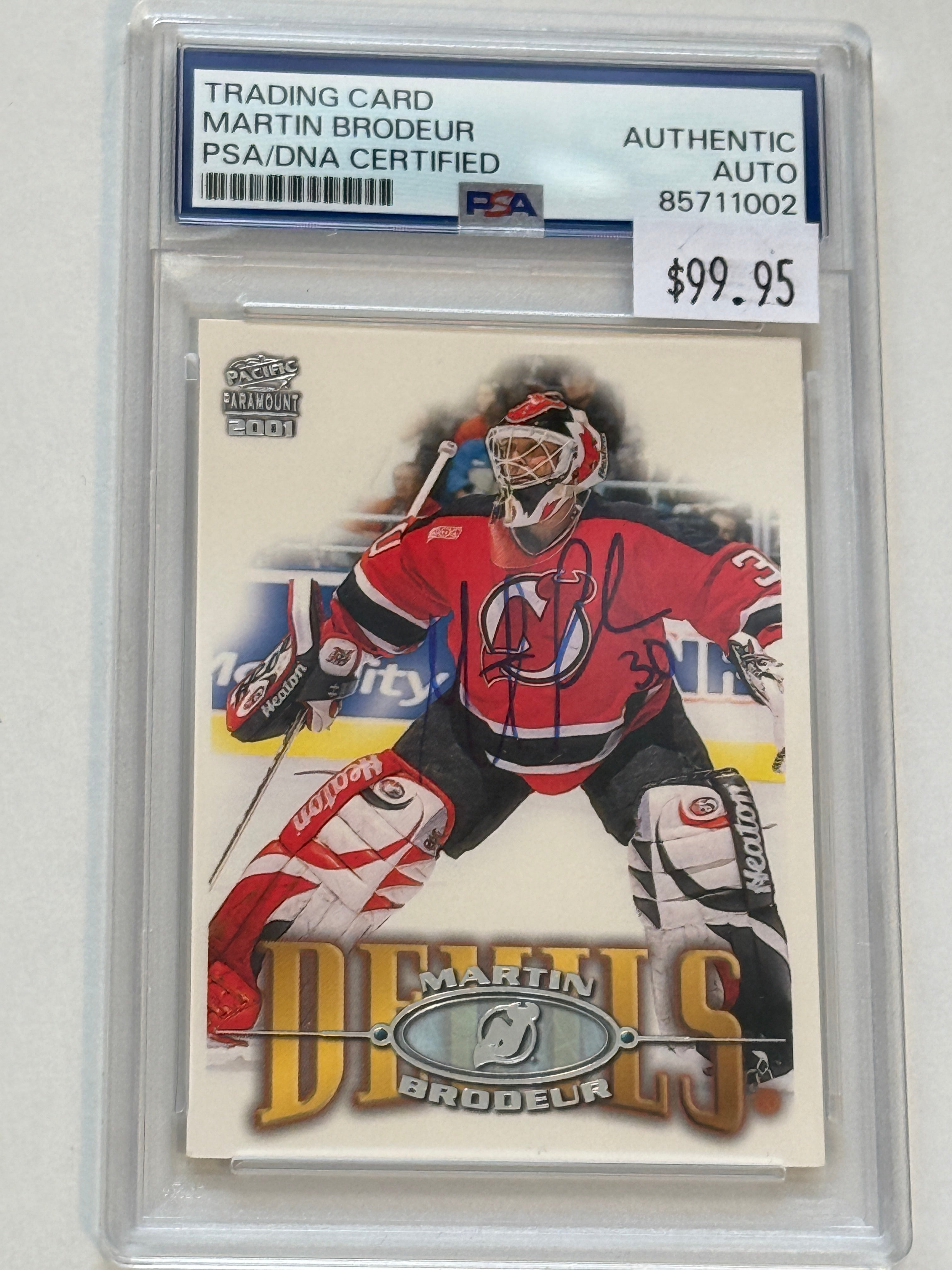Martin Brodeur hockey goalie legend autograph card, PSA certified