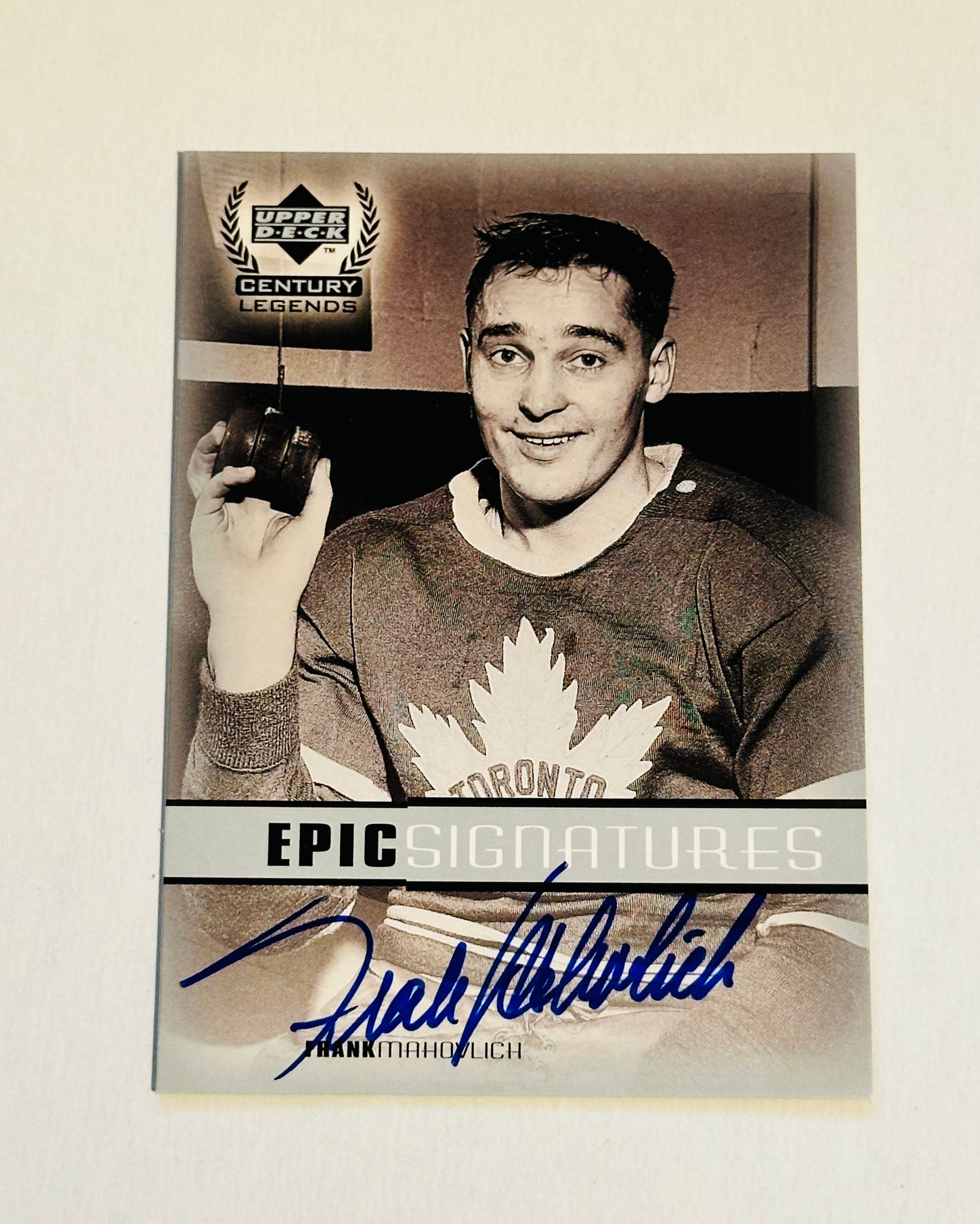 Frank Mahovlich Toronto Maple Leafs epic signitures autograph insert card 1999