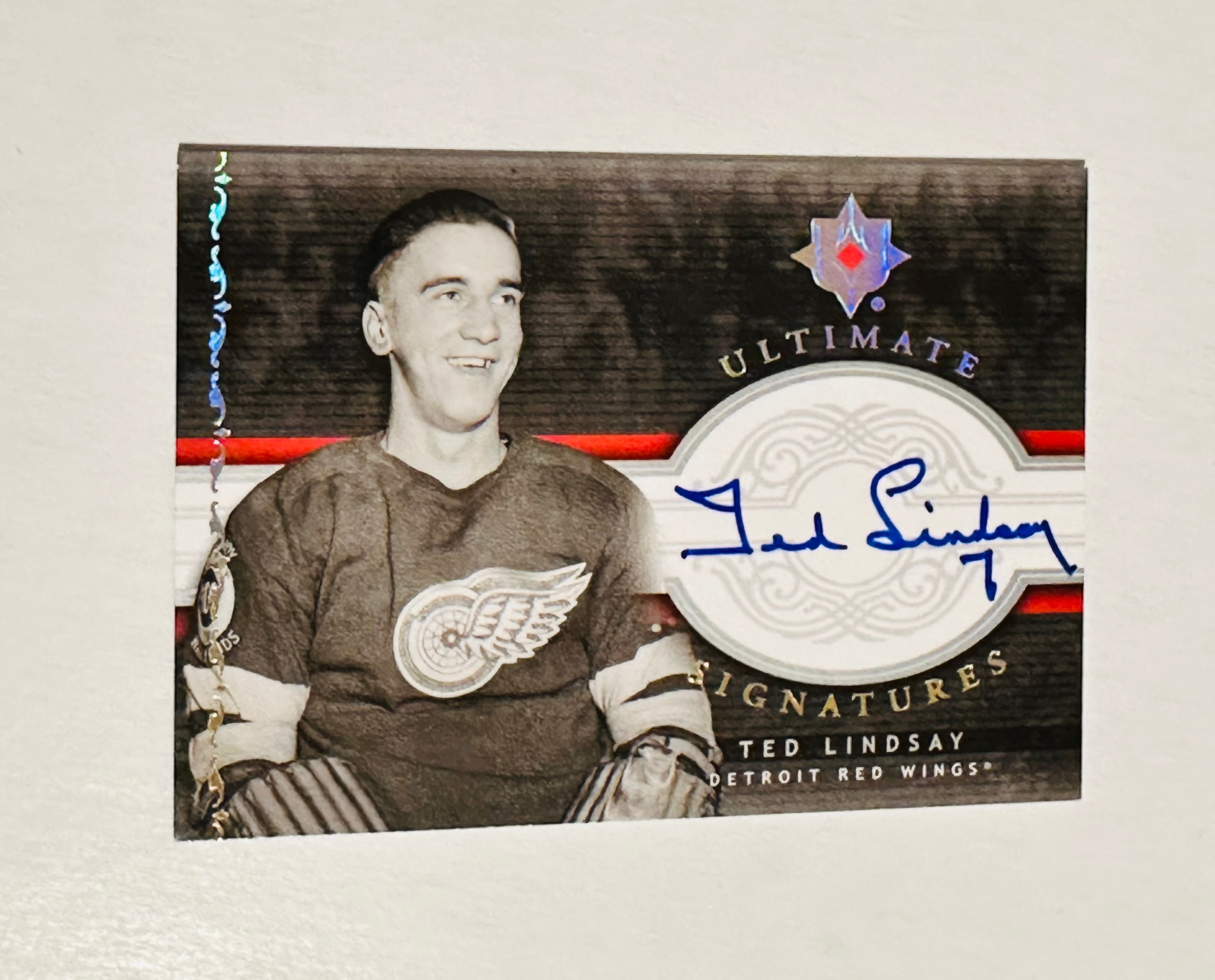 Ted Lindsay autograph hockey insert card