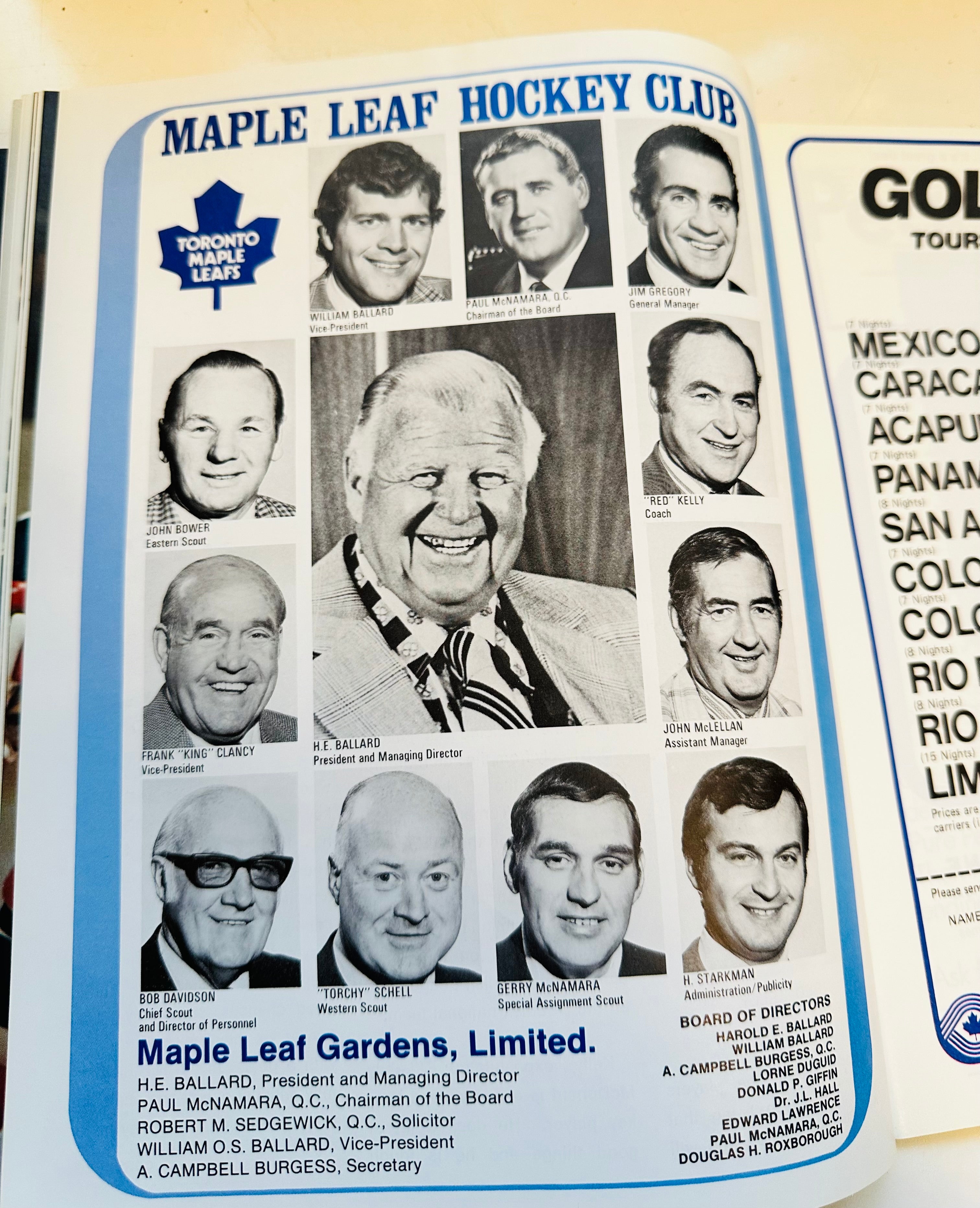 Toronto Maple Leafs hockey game program 1973