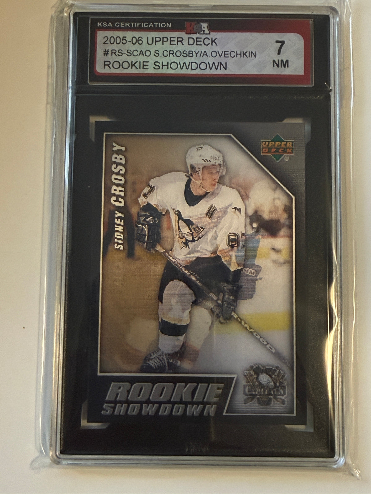 Sidney Crosby/Alexander Ovechkin, Upper Deck, rookies showdown lenticular graded hockey card 2005