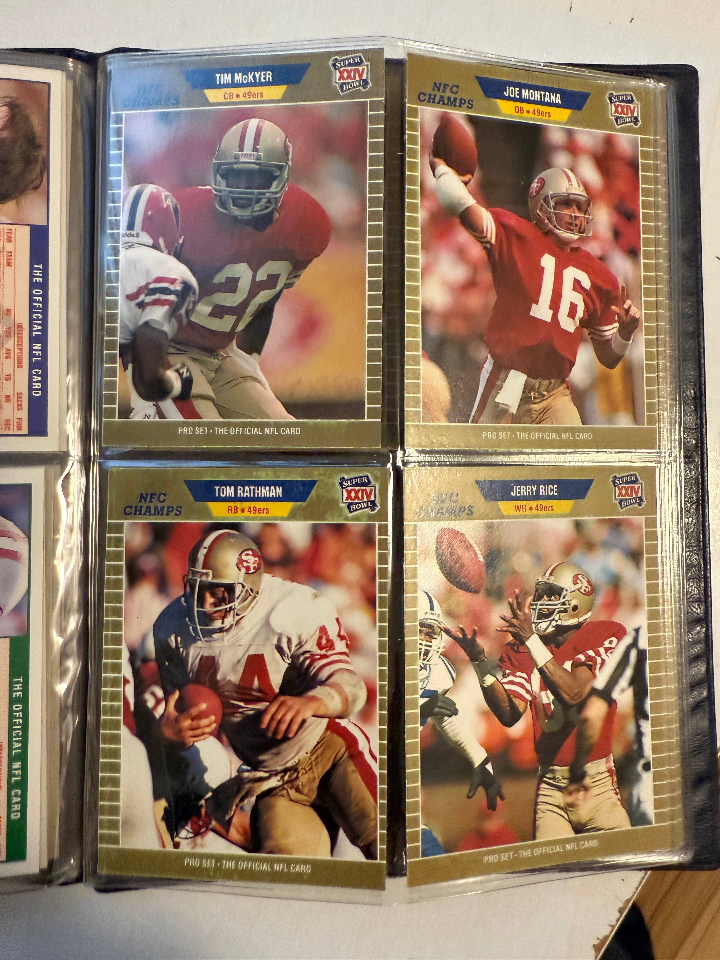 Super Bowl XXIV Proset football cards set in Binder 1990