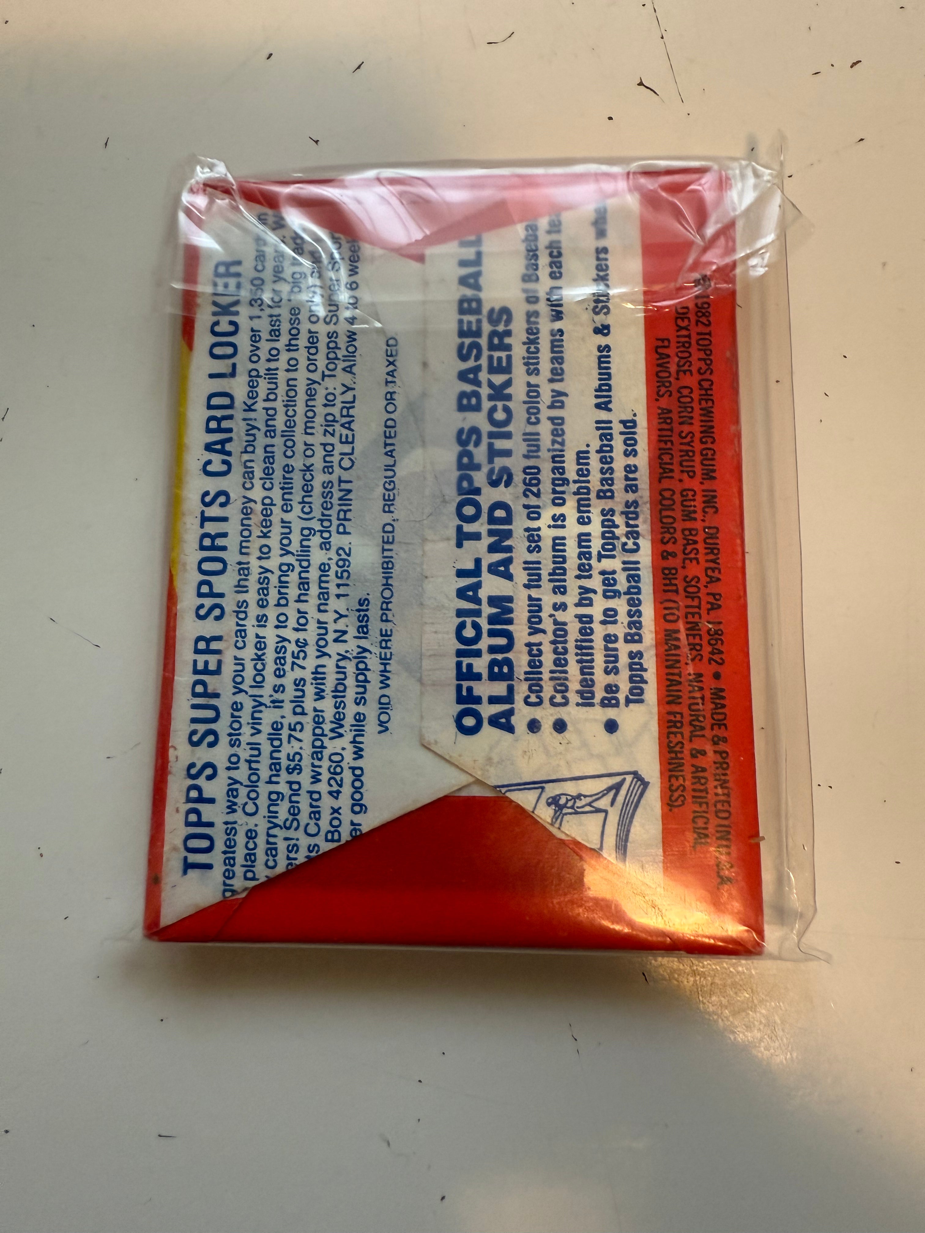 1982 Topps baseball factory seal pack of cards
