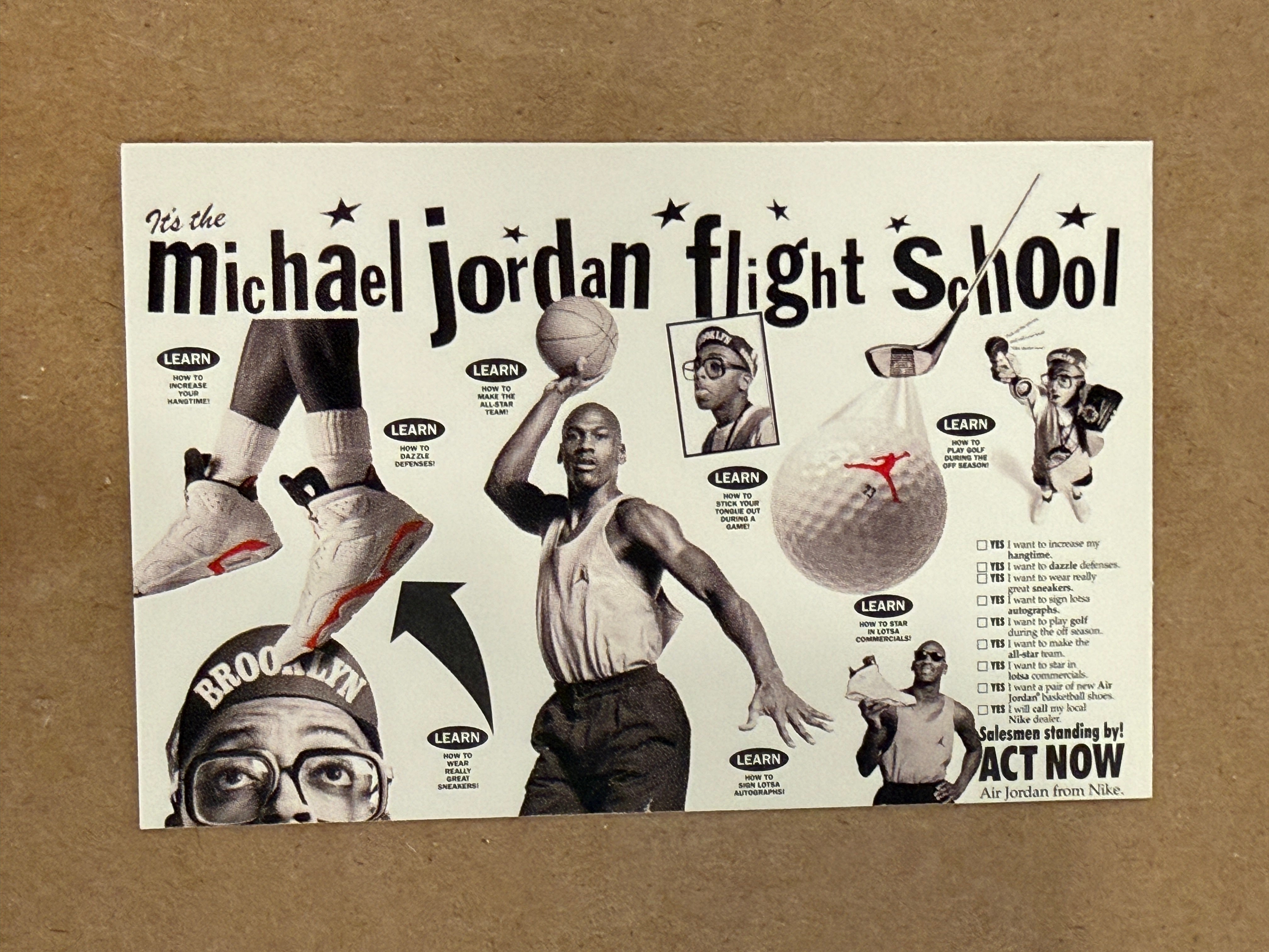 Michael Jordan Nike flight school rare Limited issued basketball card 1991