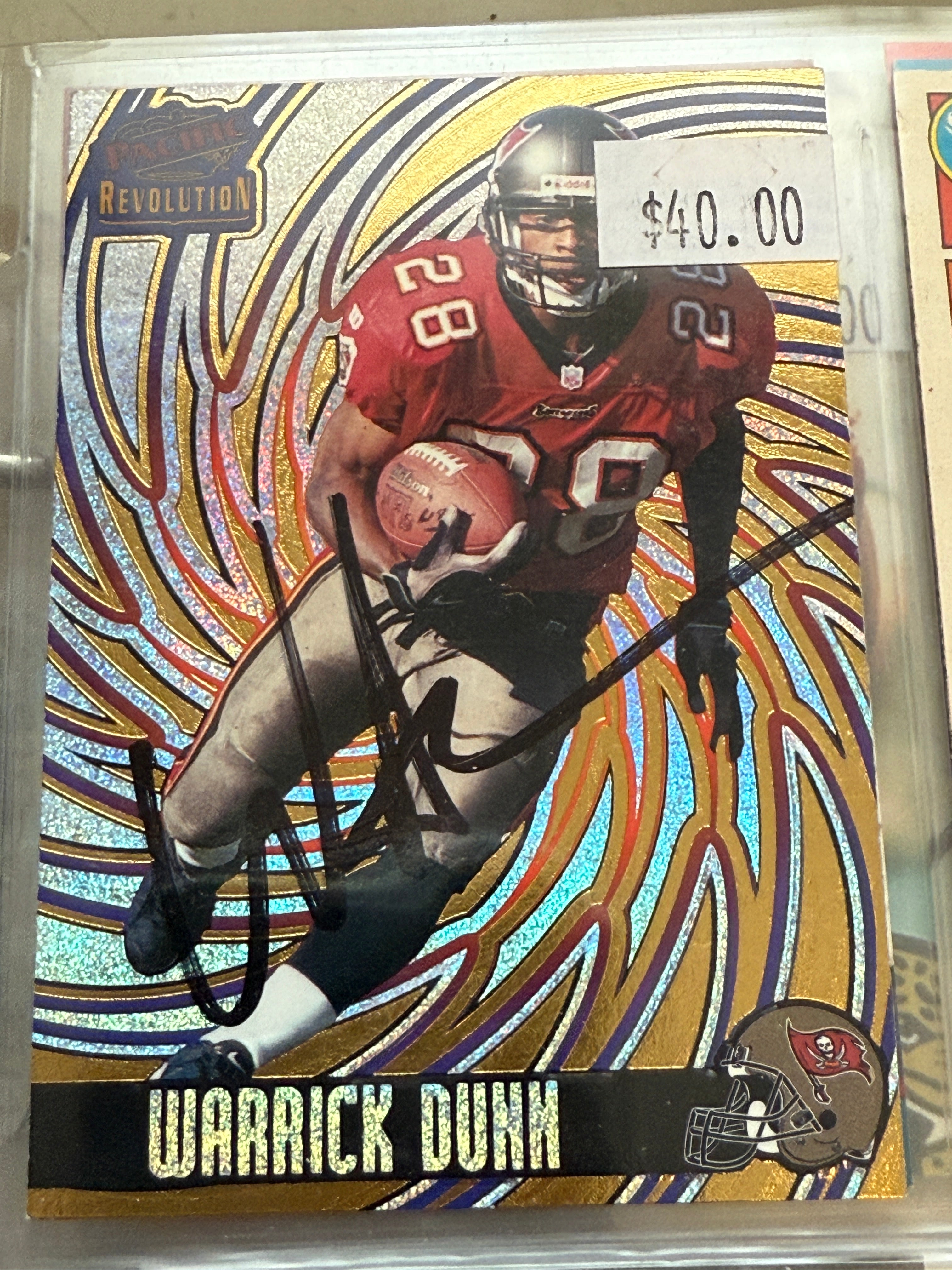Warrick Dunn football superstar signed card with COA
