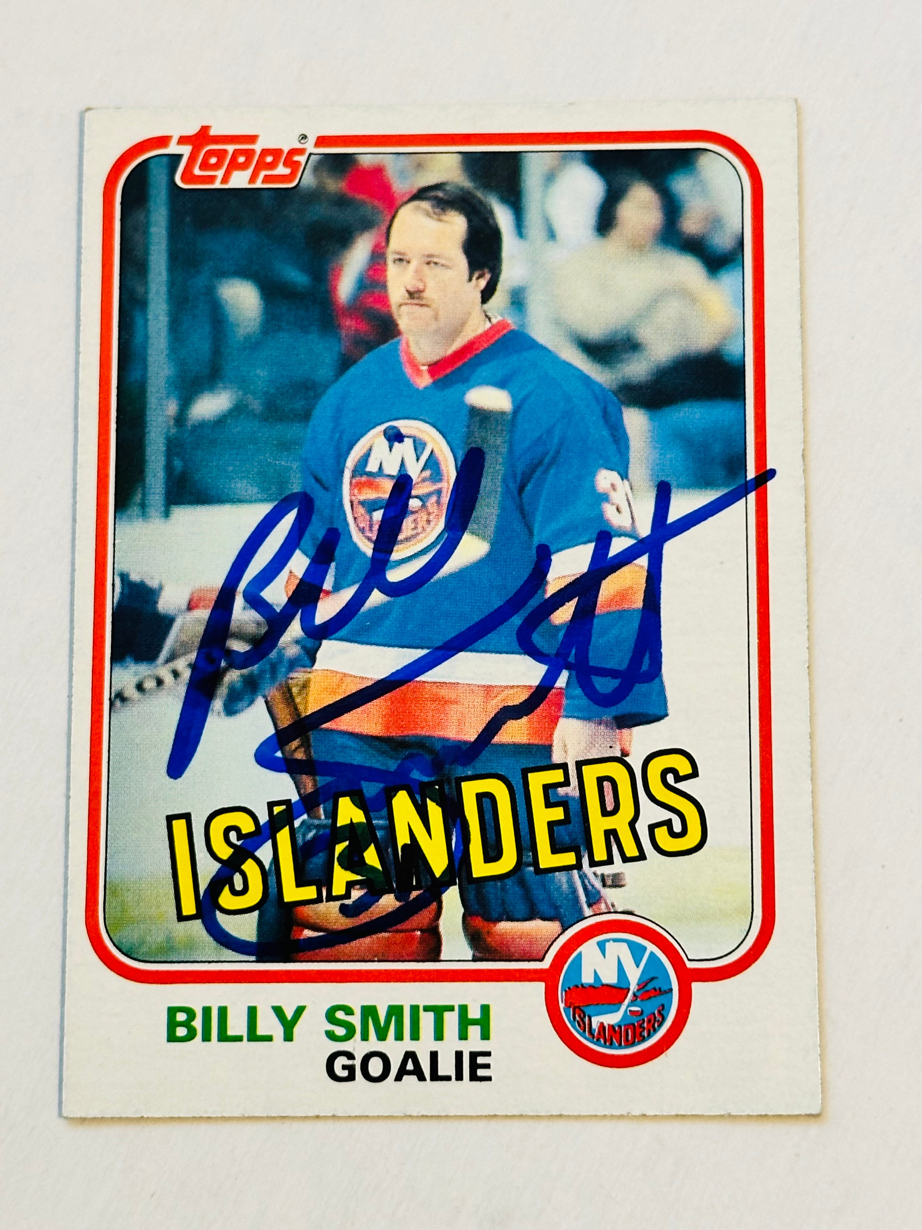 Billy Smith hockey goalie legend autographed card with COA