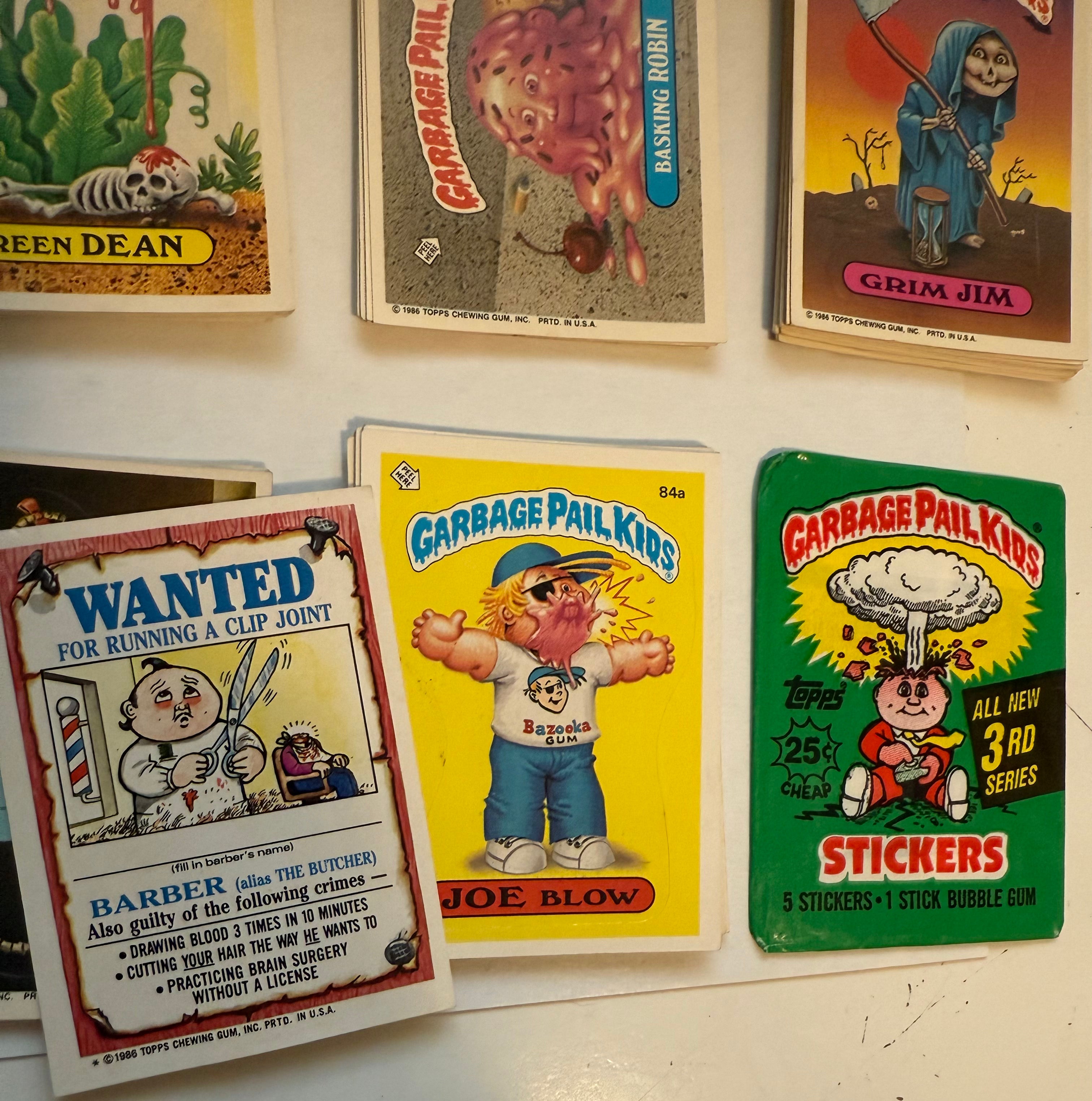 Garbage Pail Kids series 3 rare high grade condition stickers set with wrapper 1985