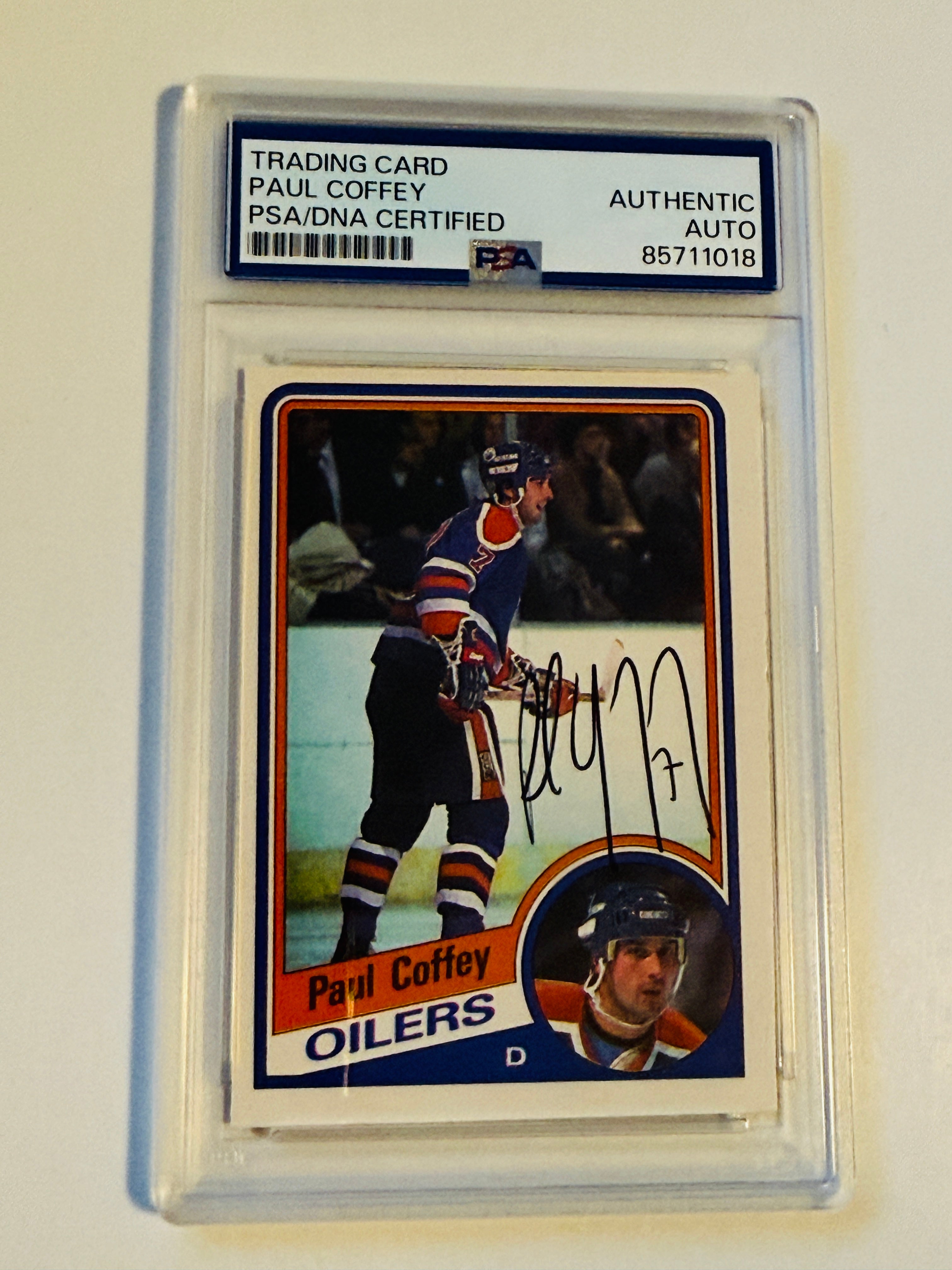 Paul Coffey hockey legend autograph card certified by PSA/DNA