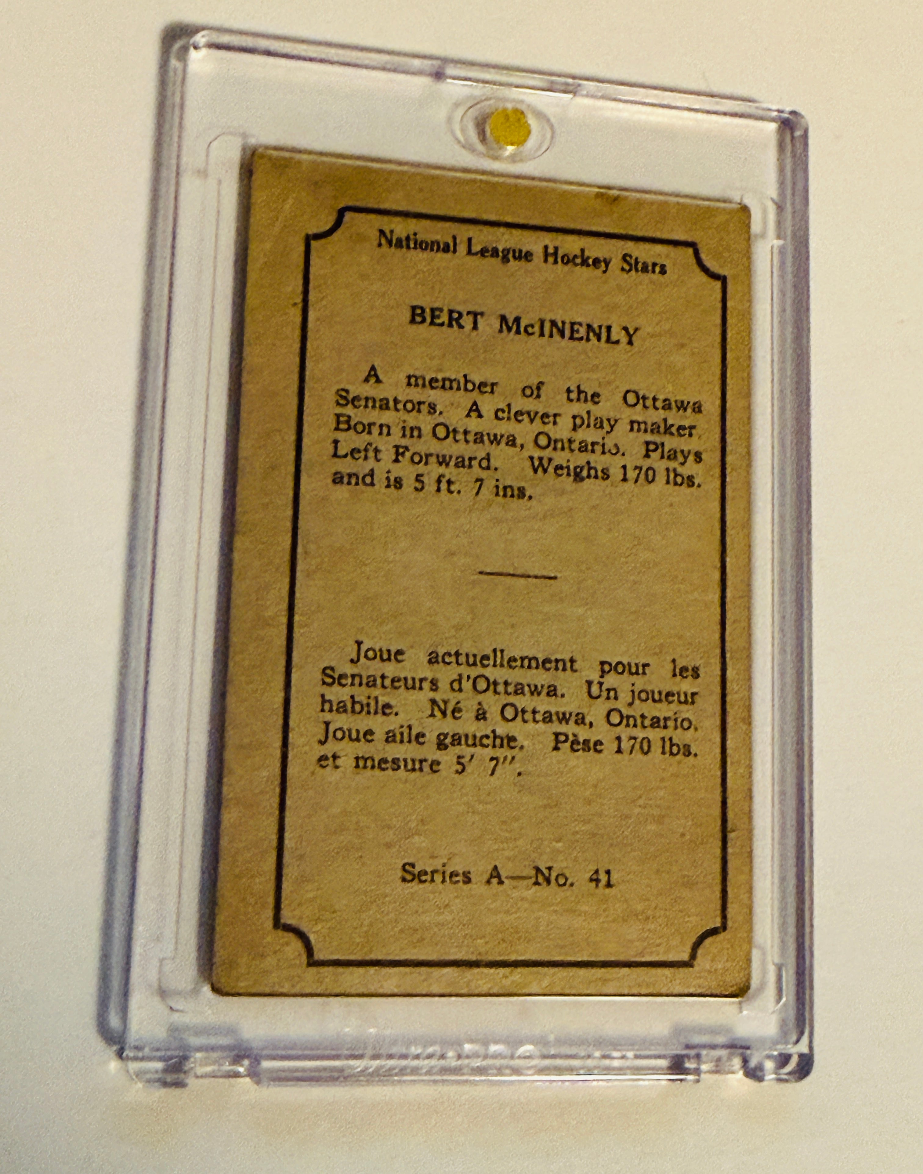 1933 O-pee-chee rare vintage Bert McInenly hockey card