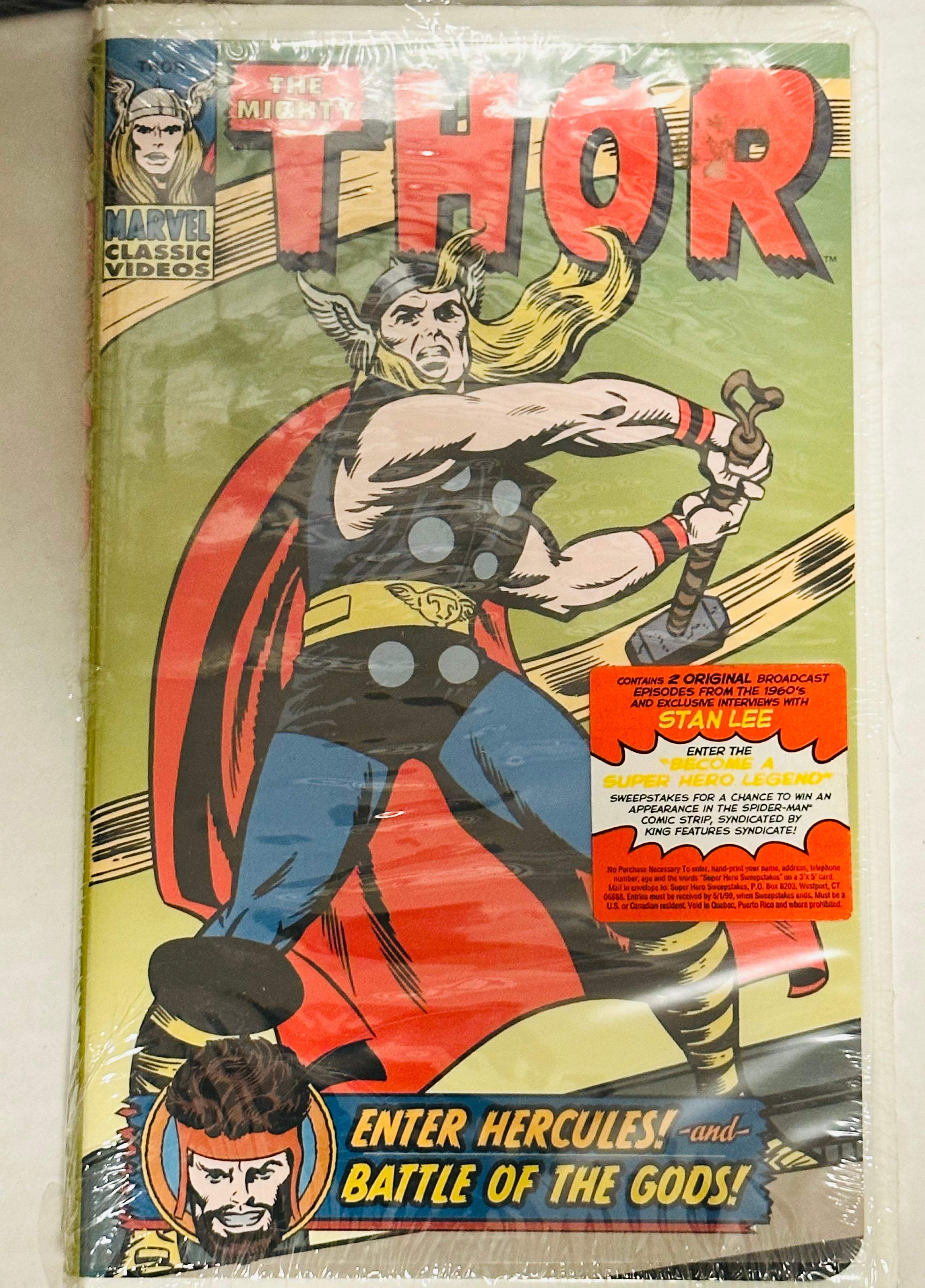 Thor Marvel comics Factory sealed VHS 1998