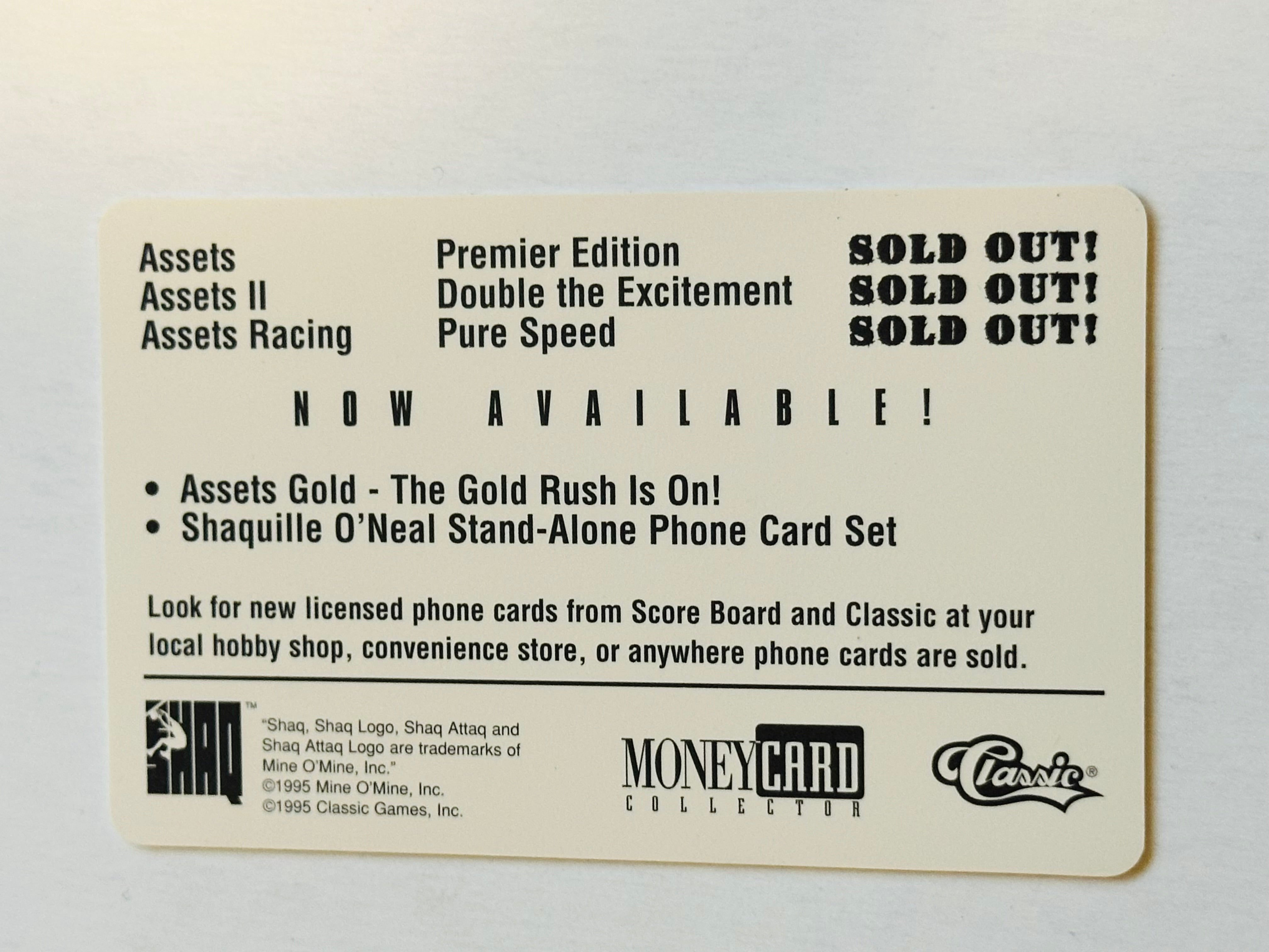 Shaq O’Neal LSU rare classic basketball phone card 1995