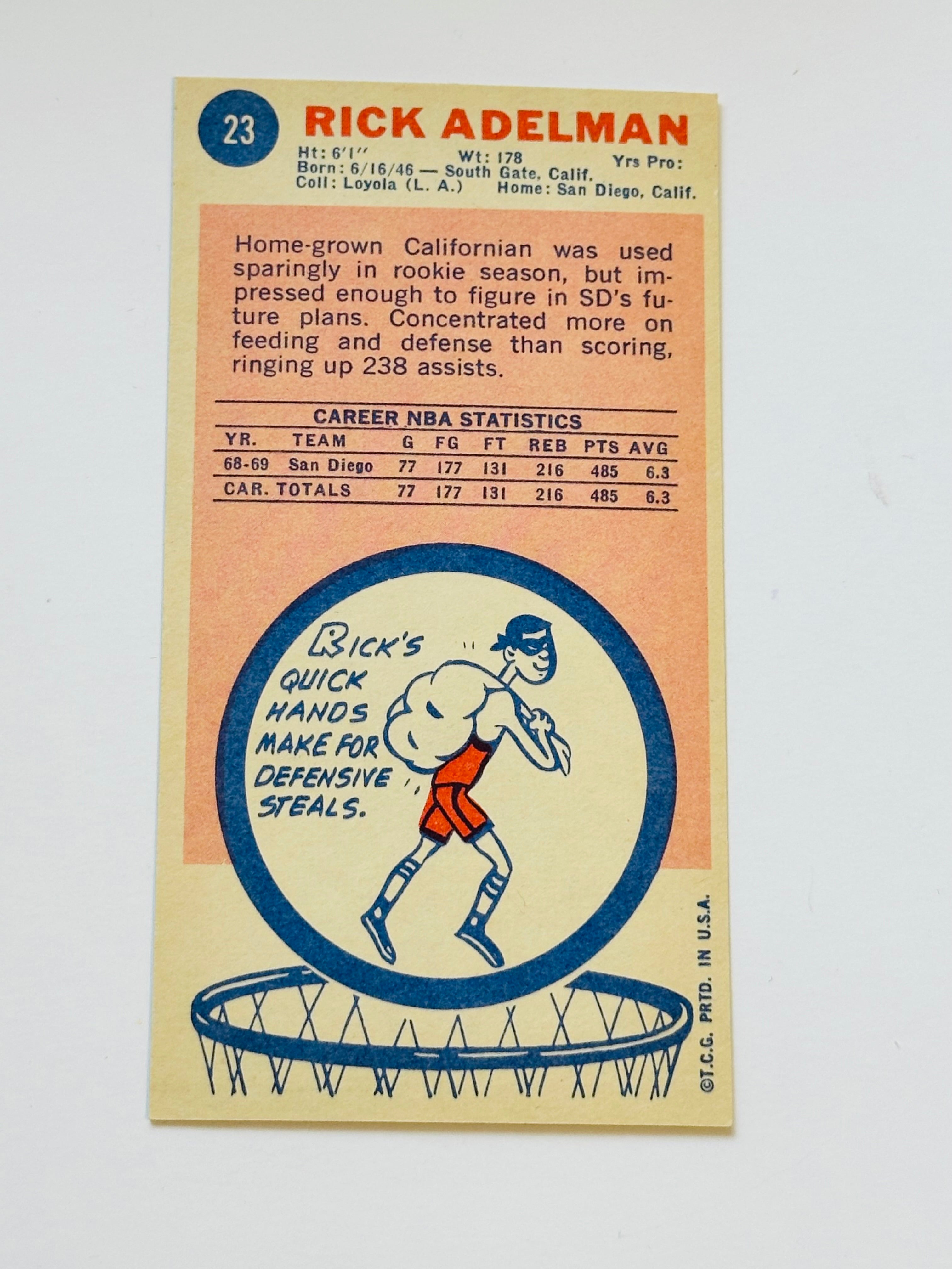 1969 Topps Rick Adelman, rookie basketball card