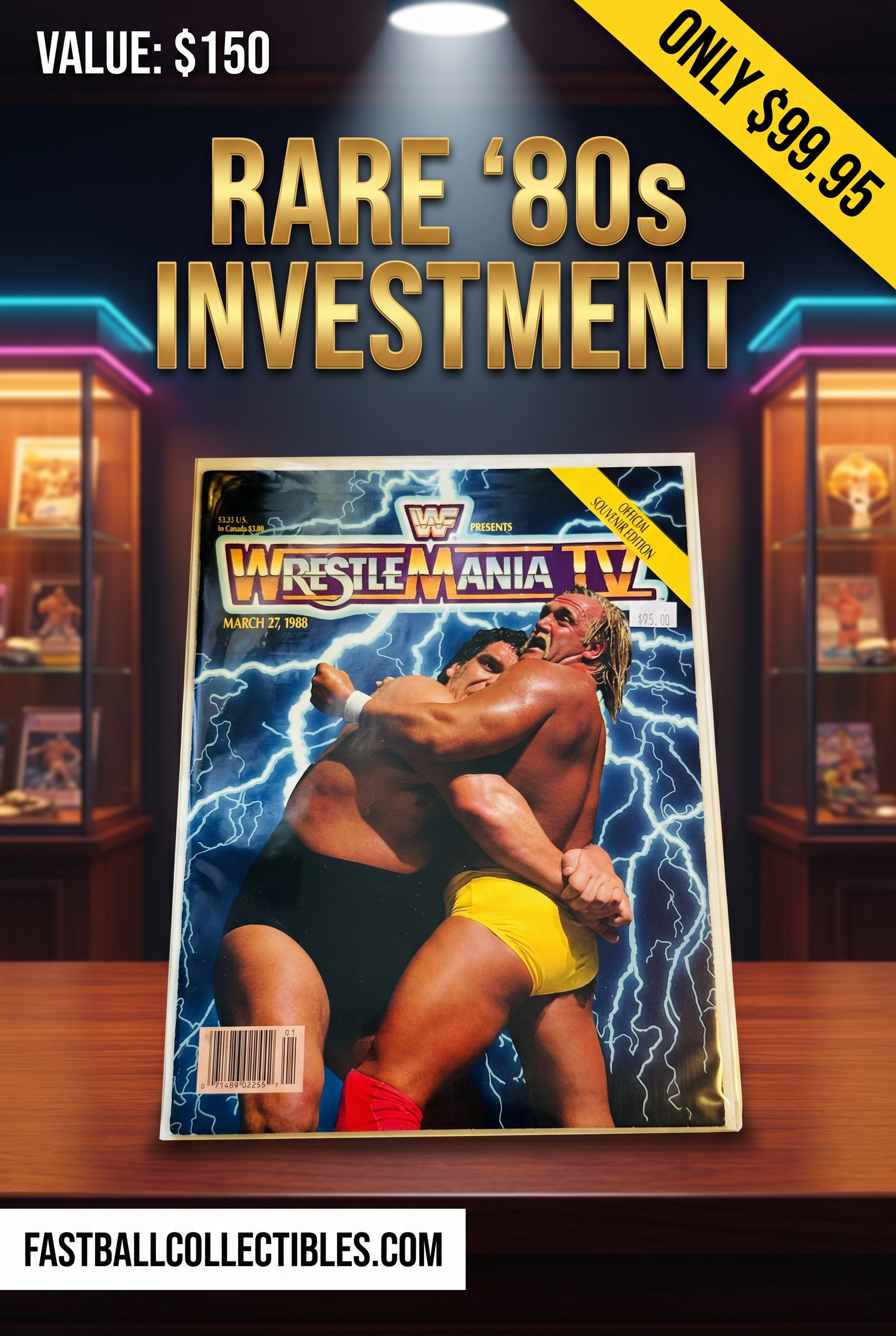 Wrestlemania 4 rare event program 1988