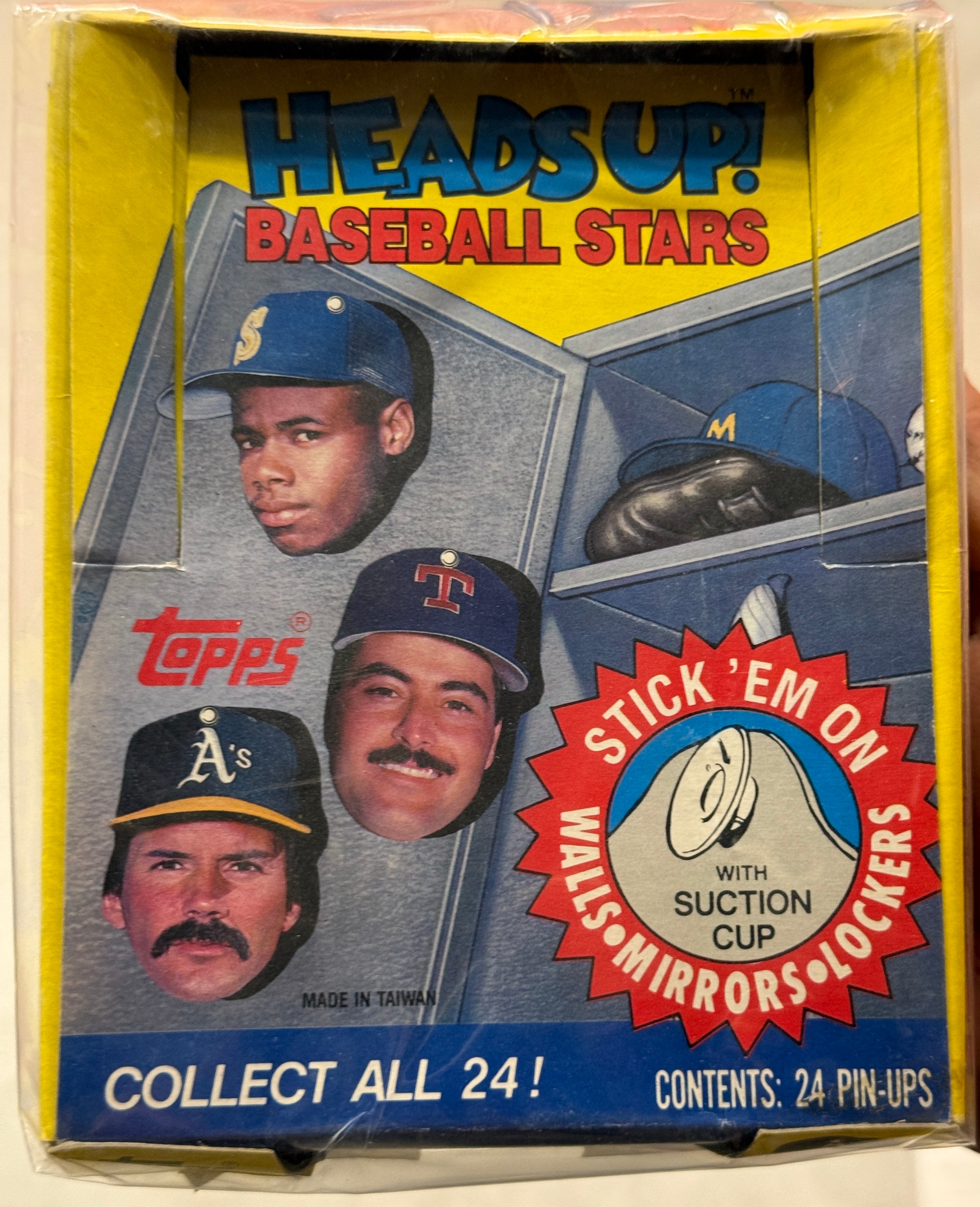 Heads up topps baseball card heads 24 count box 1990